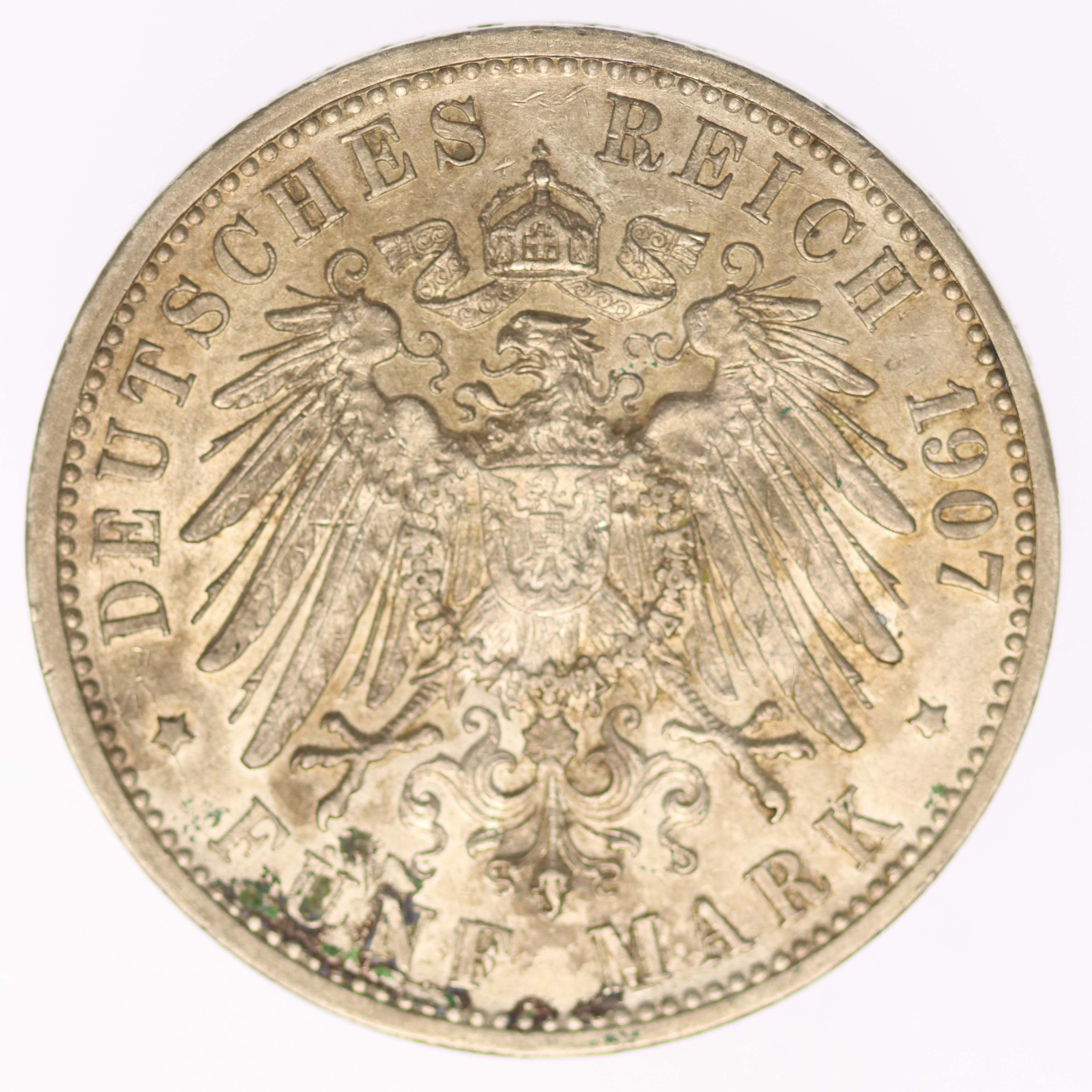 Baden Friedrich I. 5 Mark 1907 G