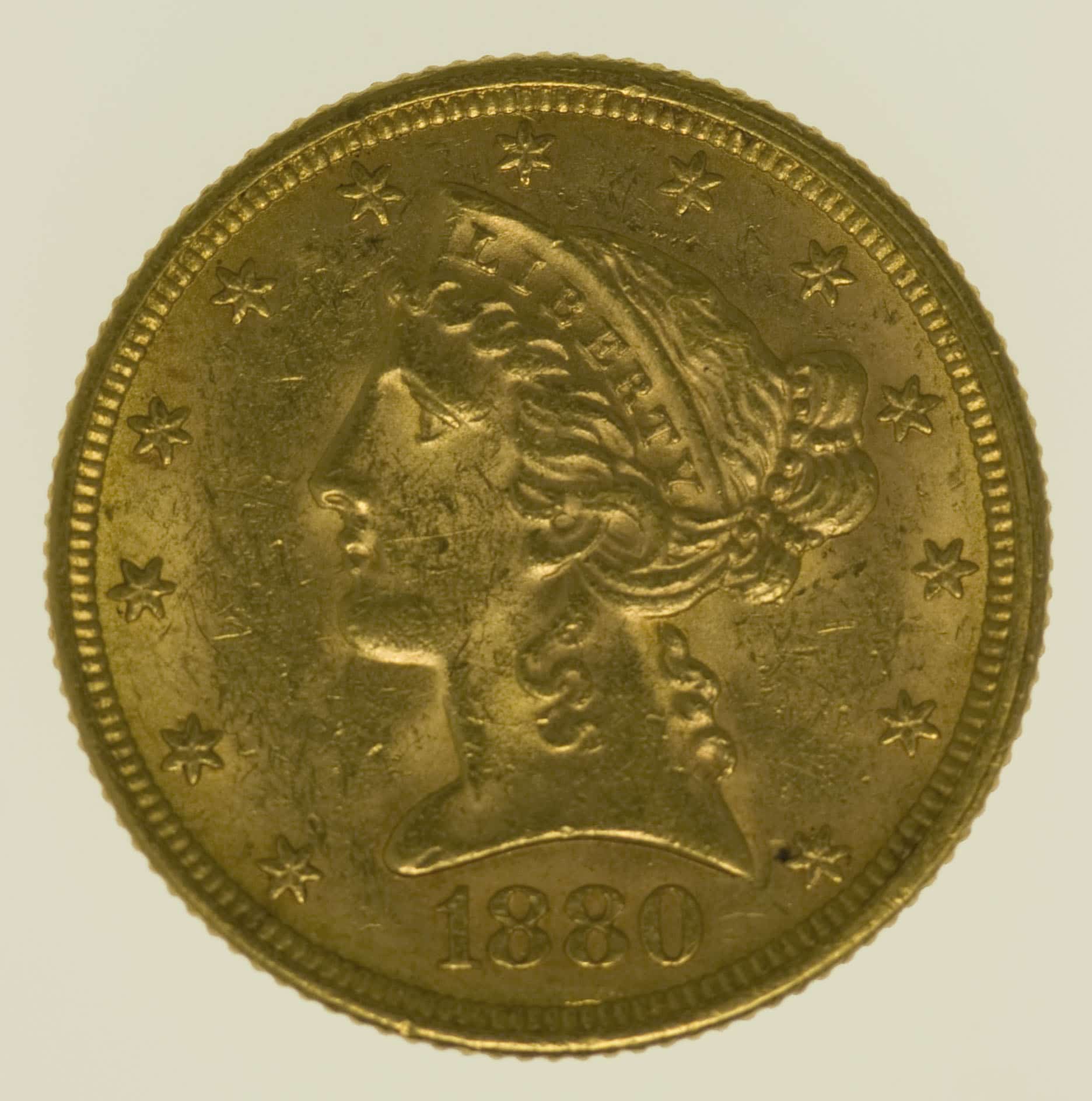 USA 5 Dollars 1880 Liberty / Kopf