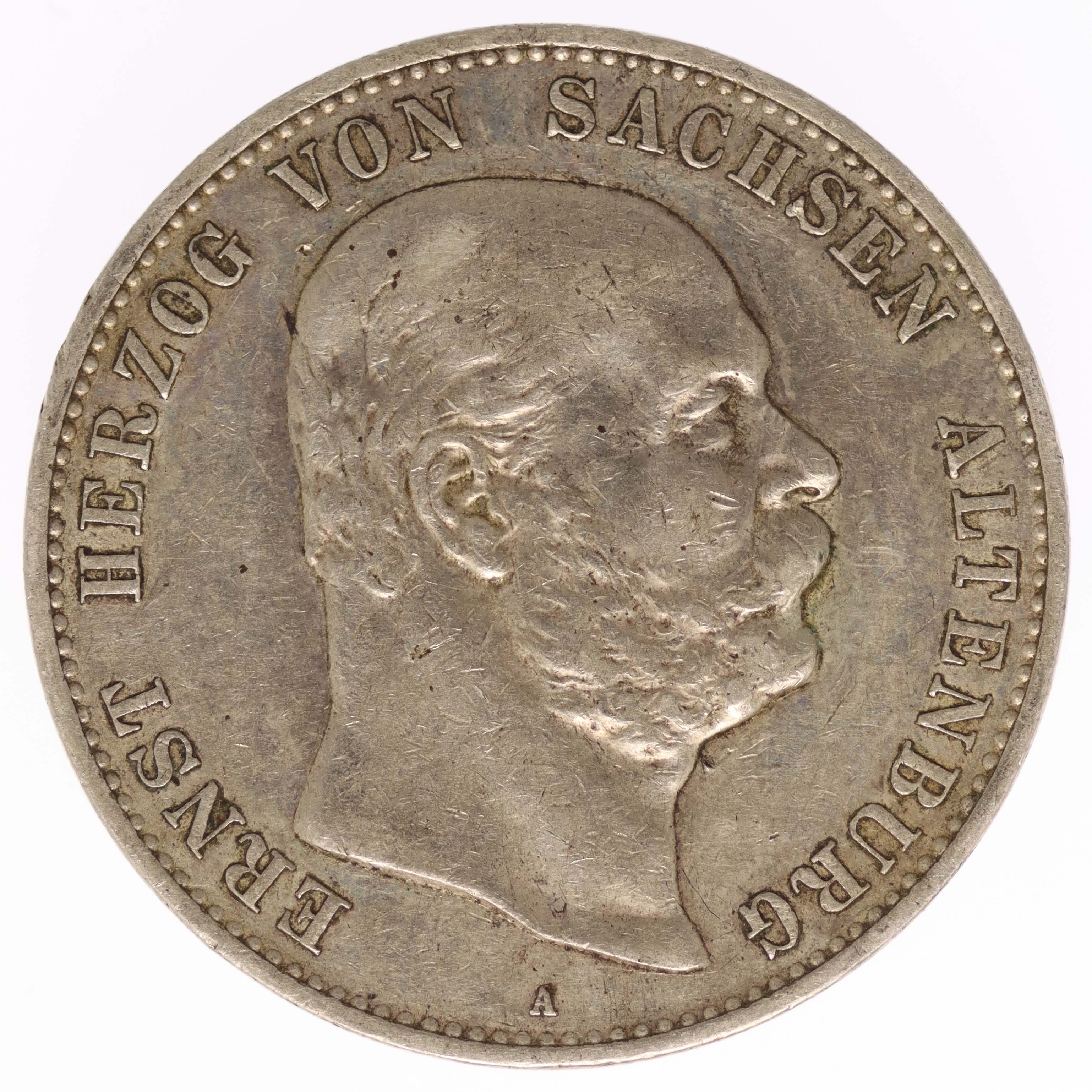 Sachsen Altenburg Ernst 5 Mark 1901