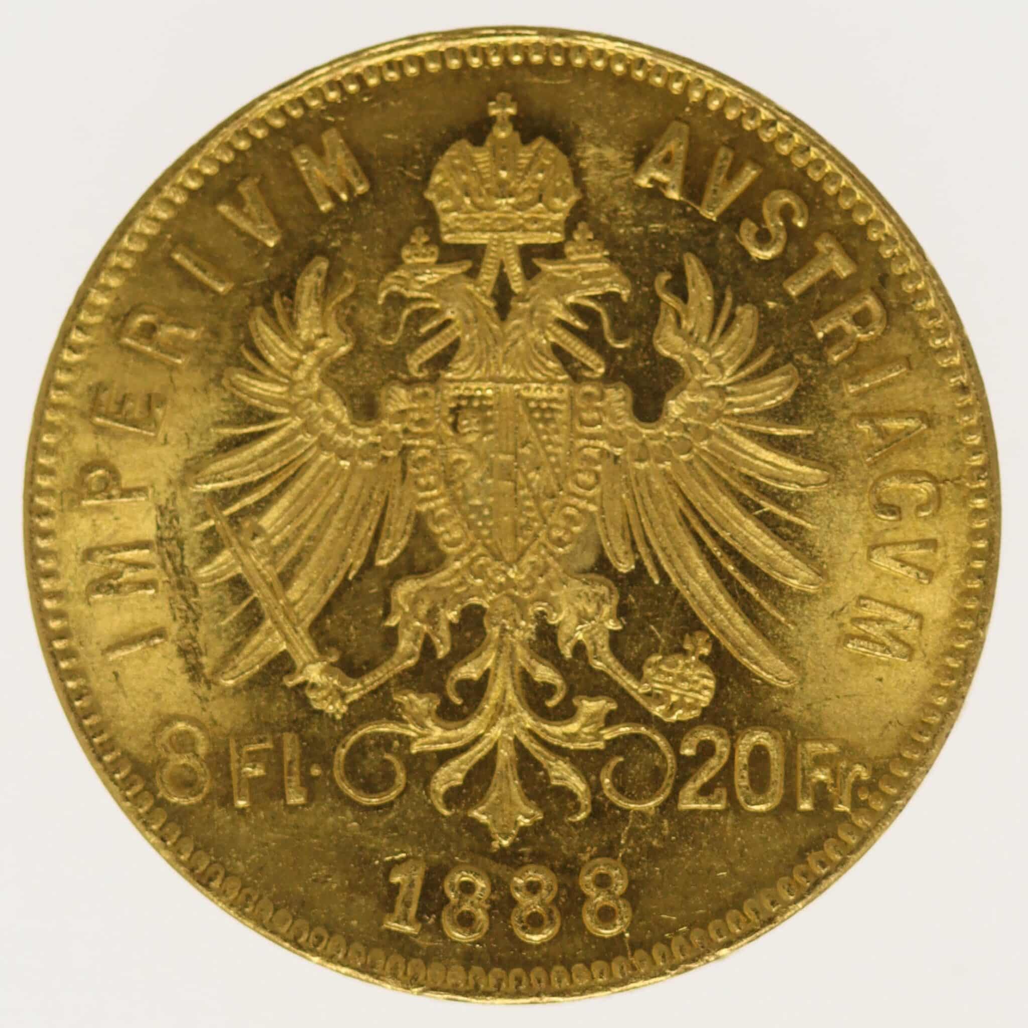 Österreich Kaiserreich Franz Joseph I. 8 Gulden 1888