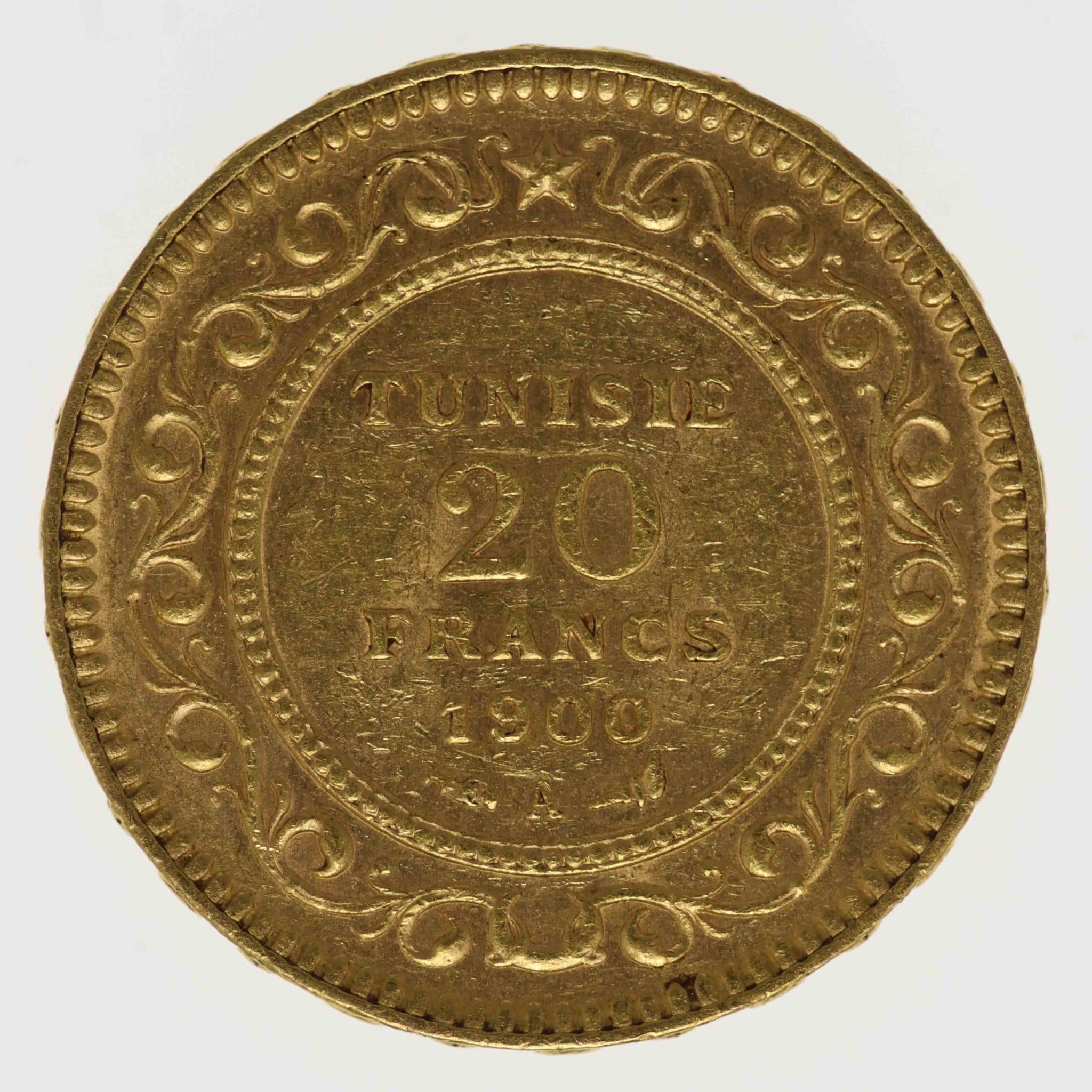 Tunesien Ali Bey 20 Francs 1900