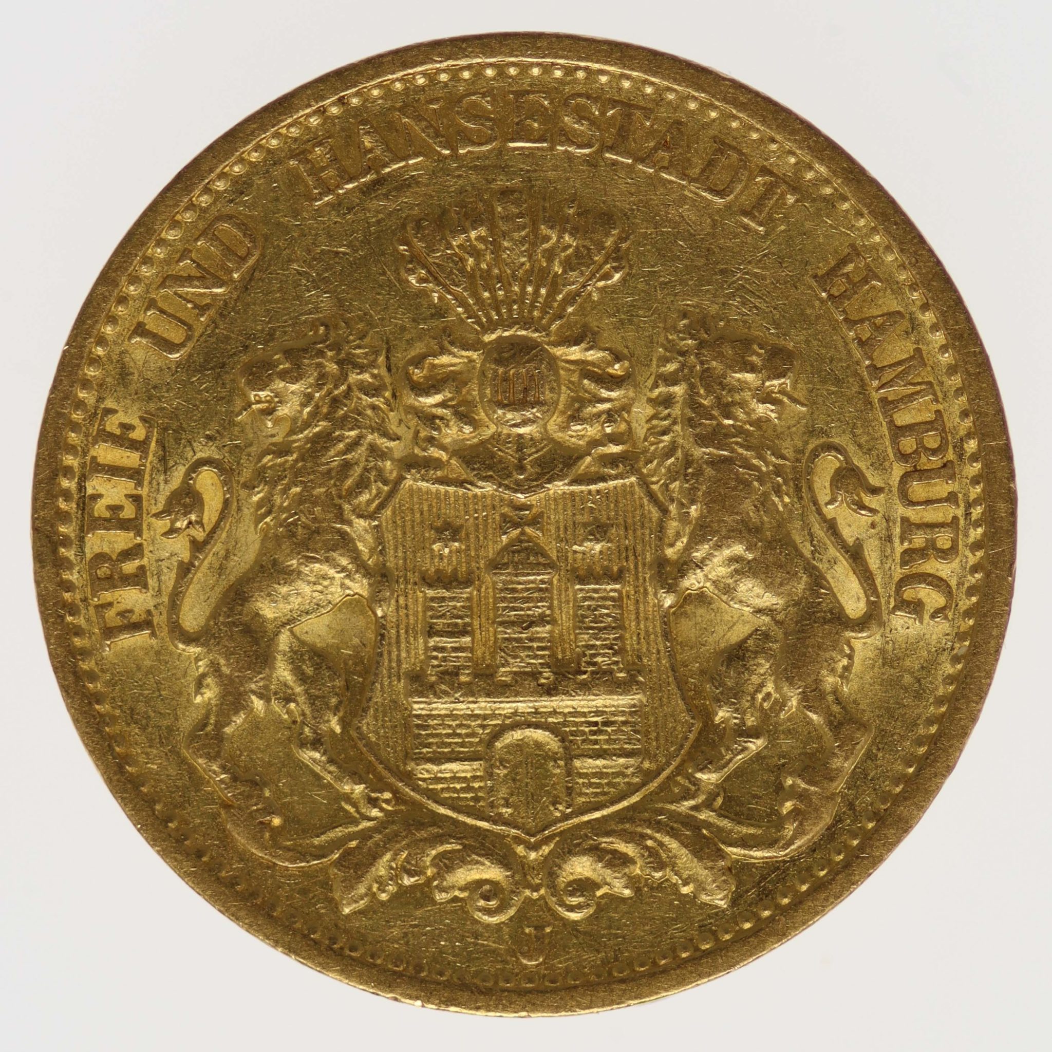 Hamburg Stadtwappen 20 Mark 1878