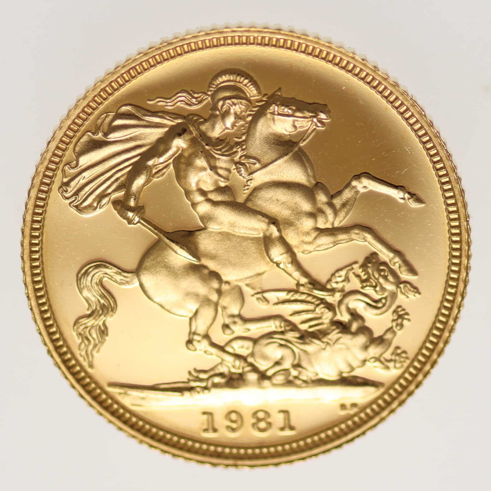 Großbritannien Elisabeth II. Sovereign 1981 proof