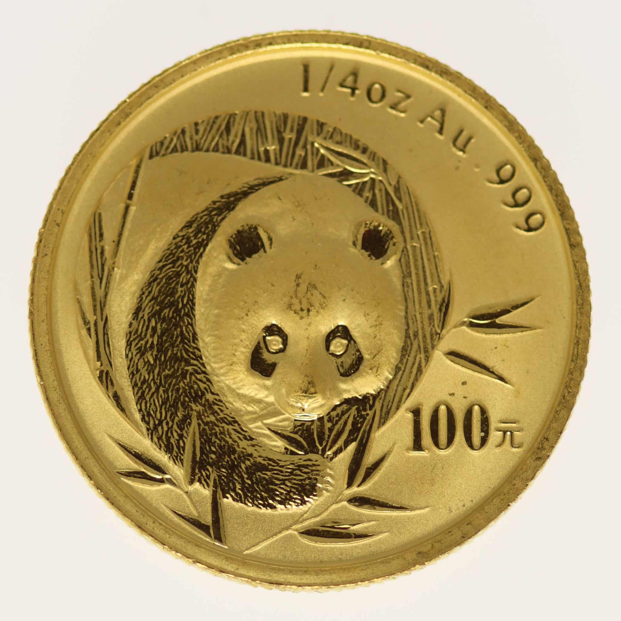 China Panda 100 Yuan 2003 1/4 Unze
