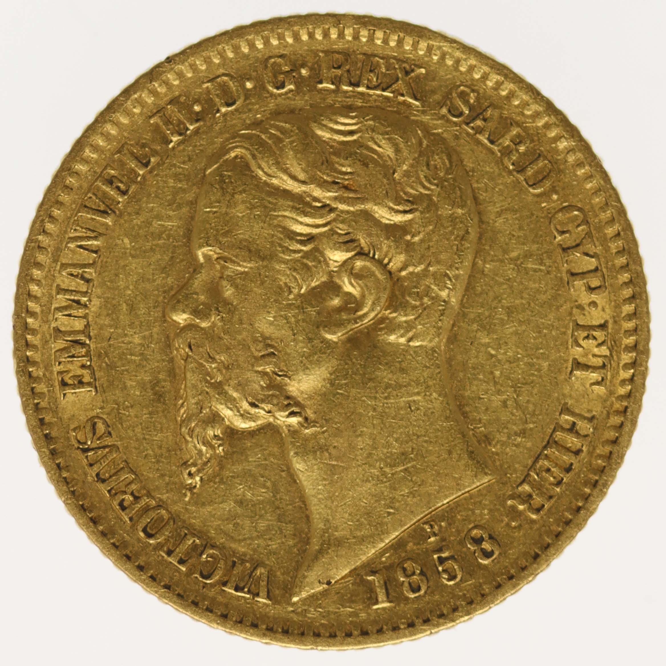 Italien Sardinien Vittorio Emanuele II. 20 Lire 1858