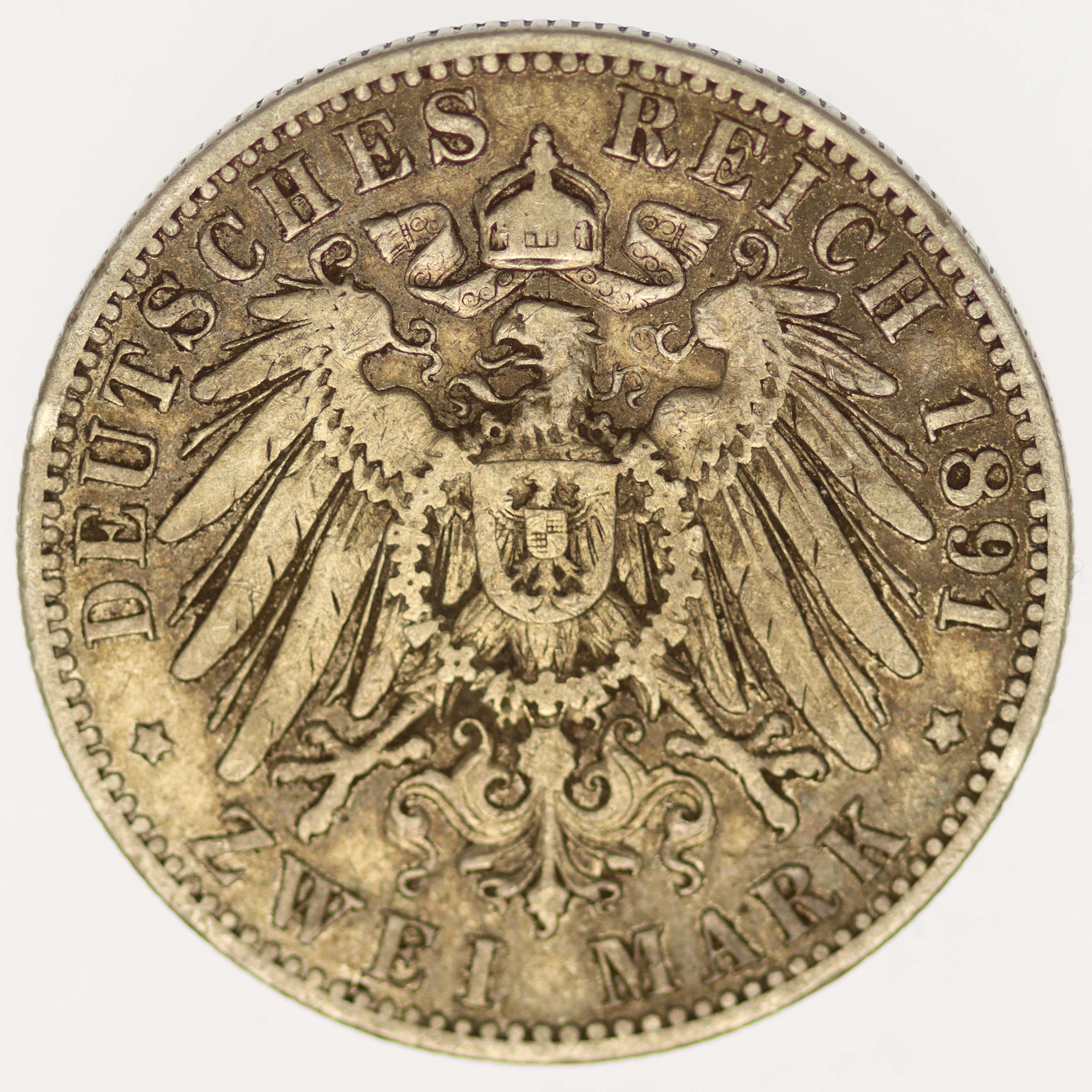 Oldenburg Nicolaus Friedrich Peter 2 Mark 1891 A