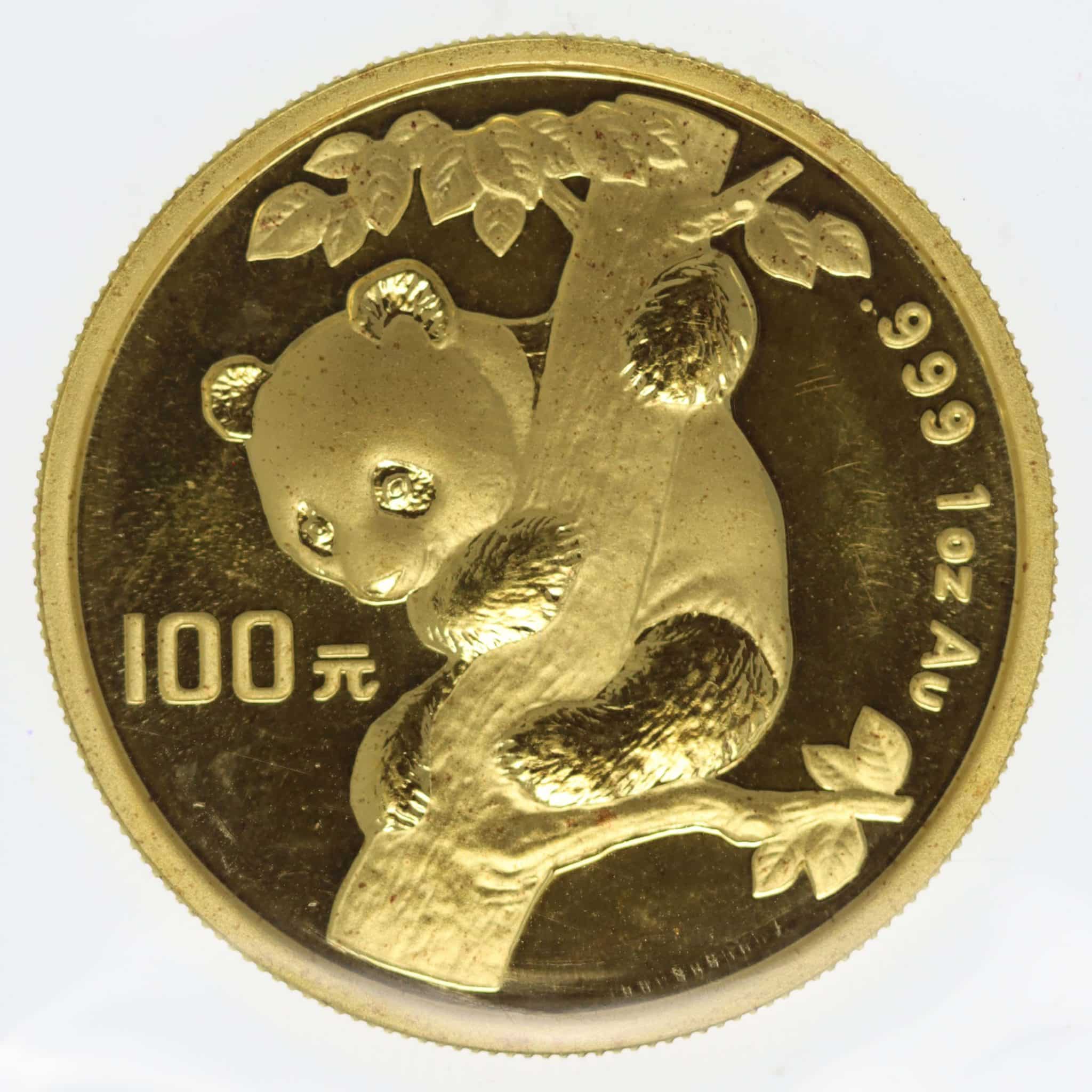 China Panda 100 Yuan 1996 1 Unze