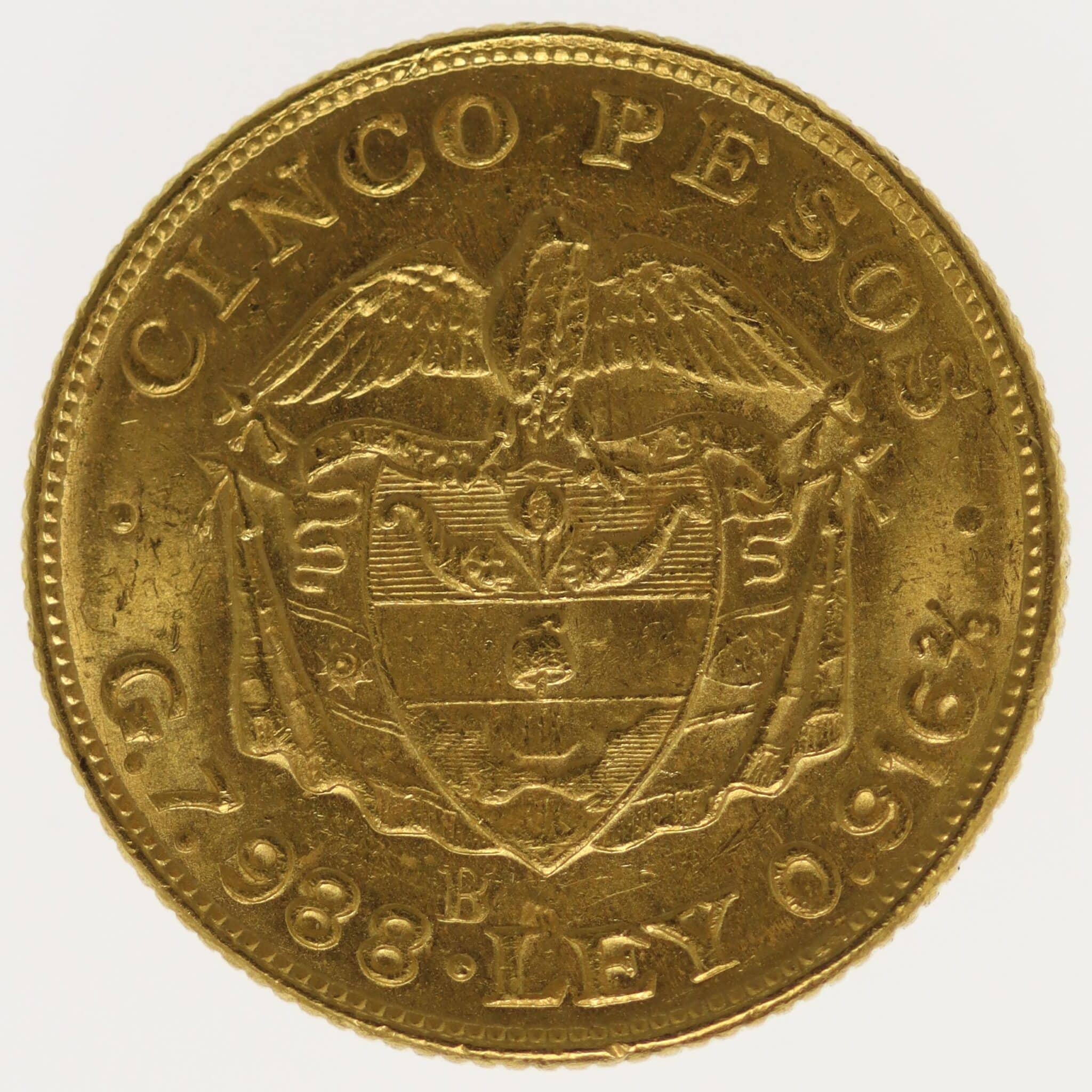 Kolumbien 5 Pesos 1924