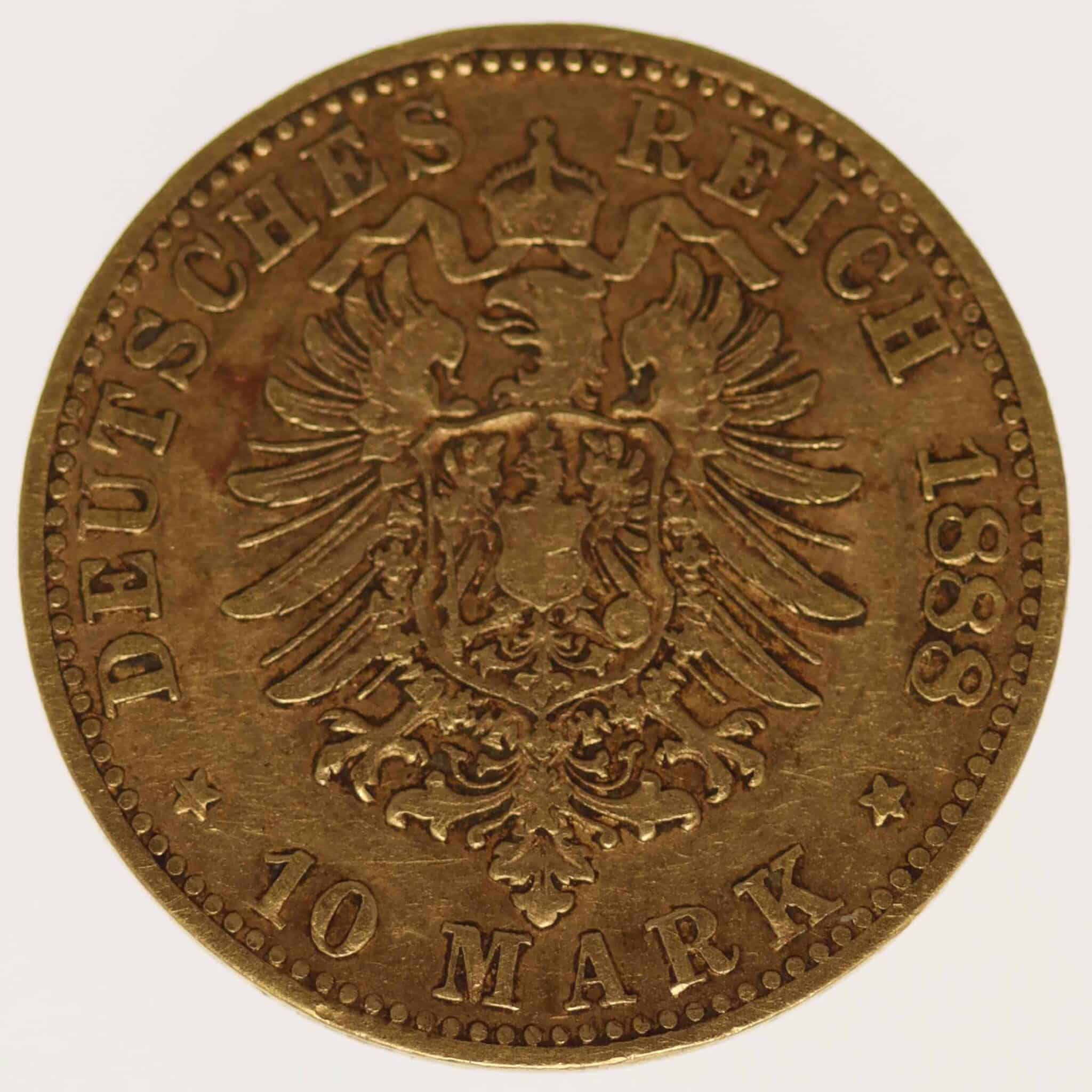 Bayern Otto 10 Mark 1888 D