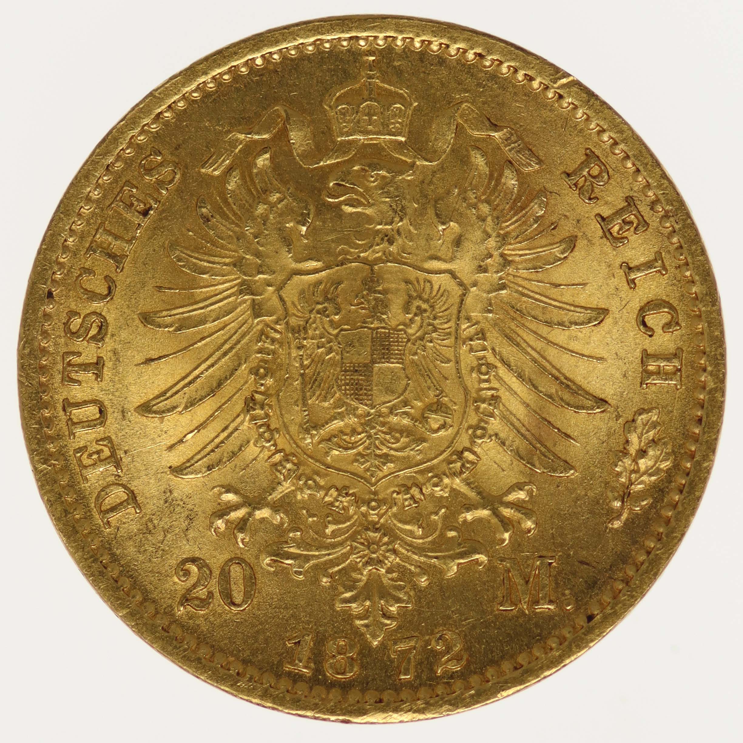 Sachsen Johann 20 Mark 1872 E