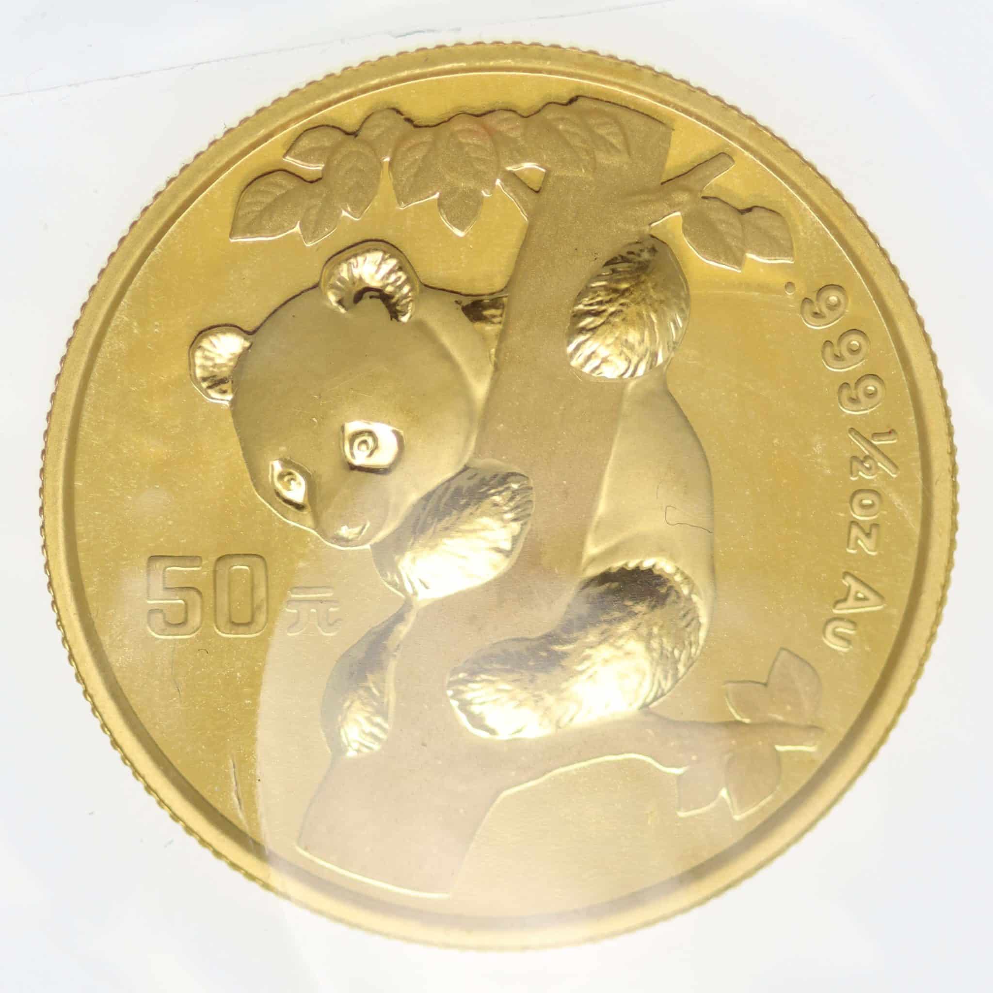 China Panda 50 Yuan 1996 1/2 Unze