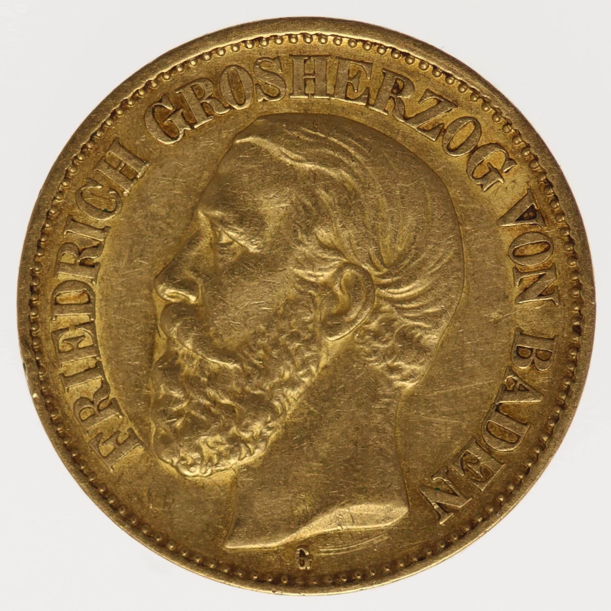 Baden Friedrich I. 10 Mark 1891
