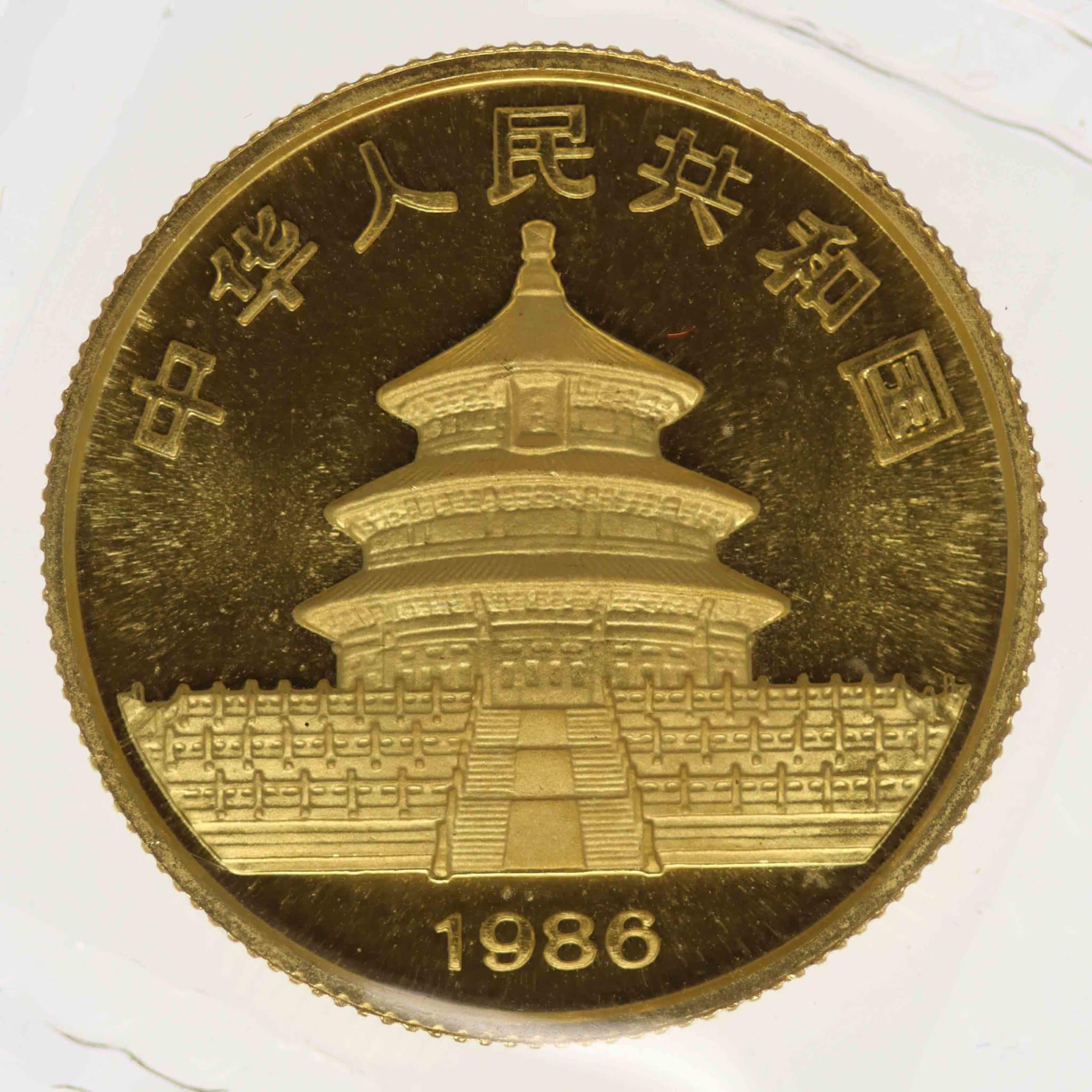 China Panda 25 Yuan 1986 1/4 Unze