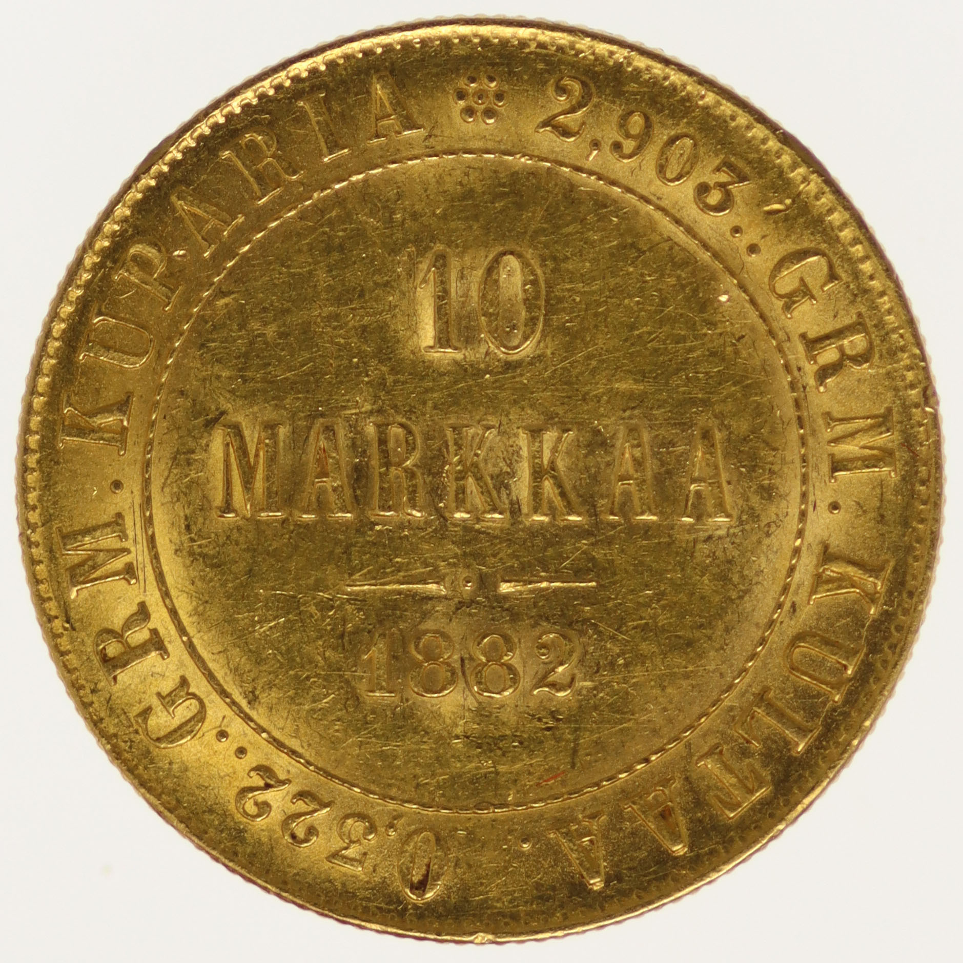 Finnland Alexander III. 10 Markkaa 1882