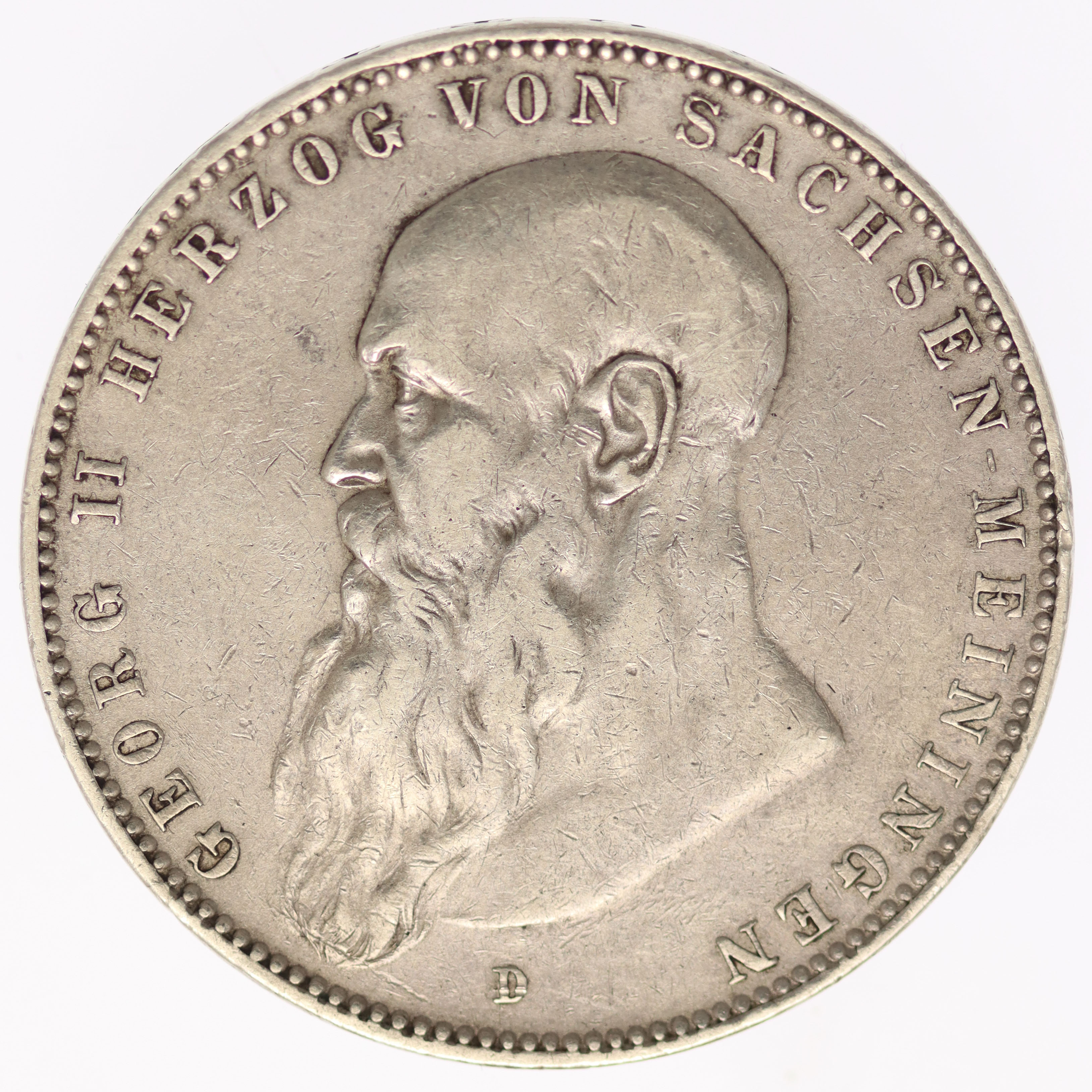 Sachsen Meiningen Georg II. 5 Mark 1908 D