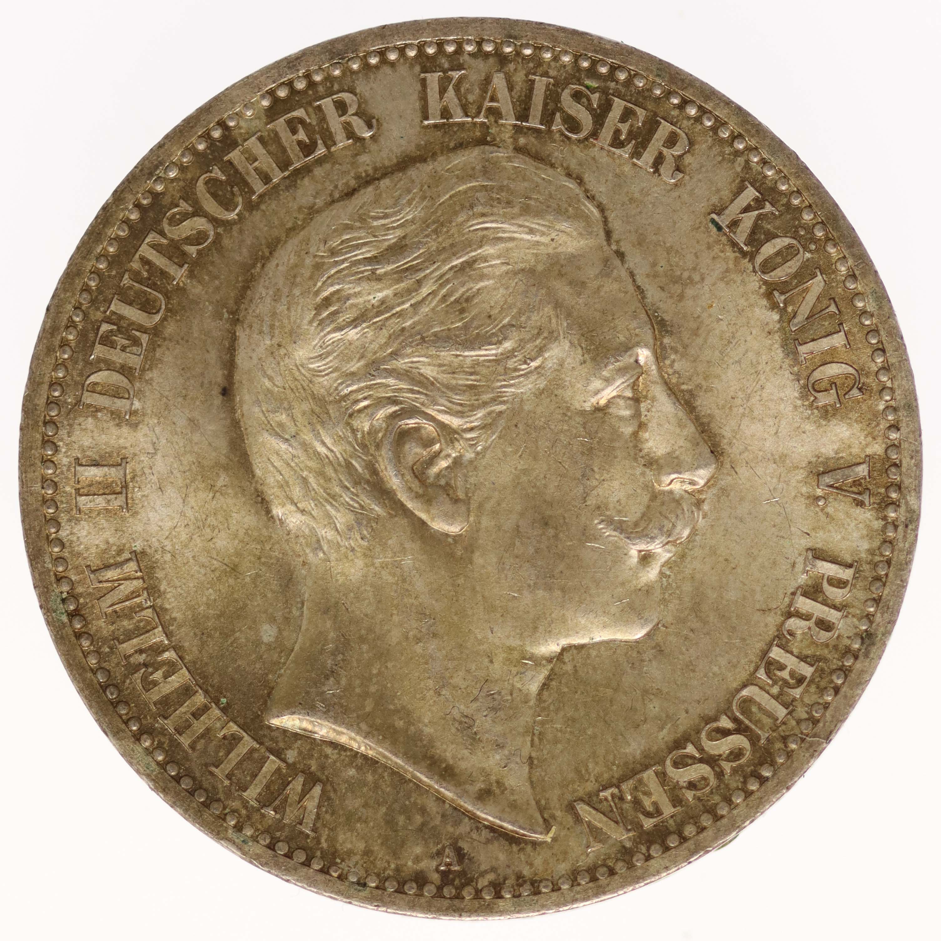 Preussen Wilhelm II. 5 Mark 1888 A