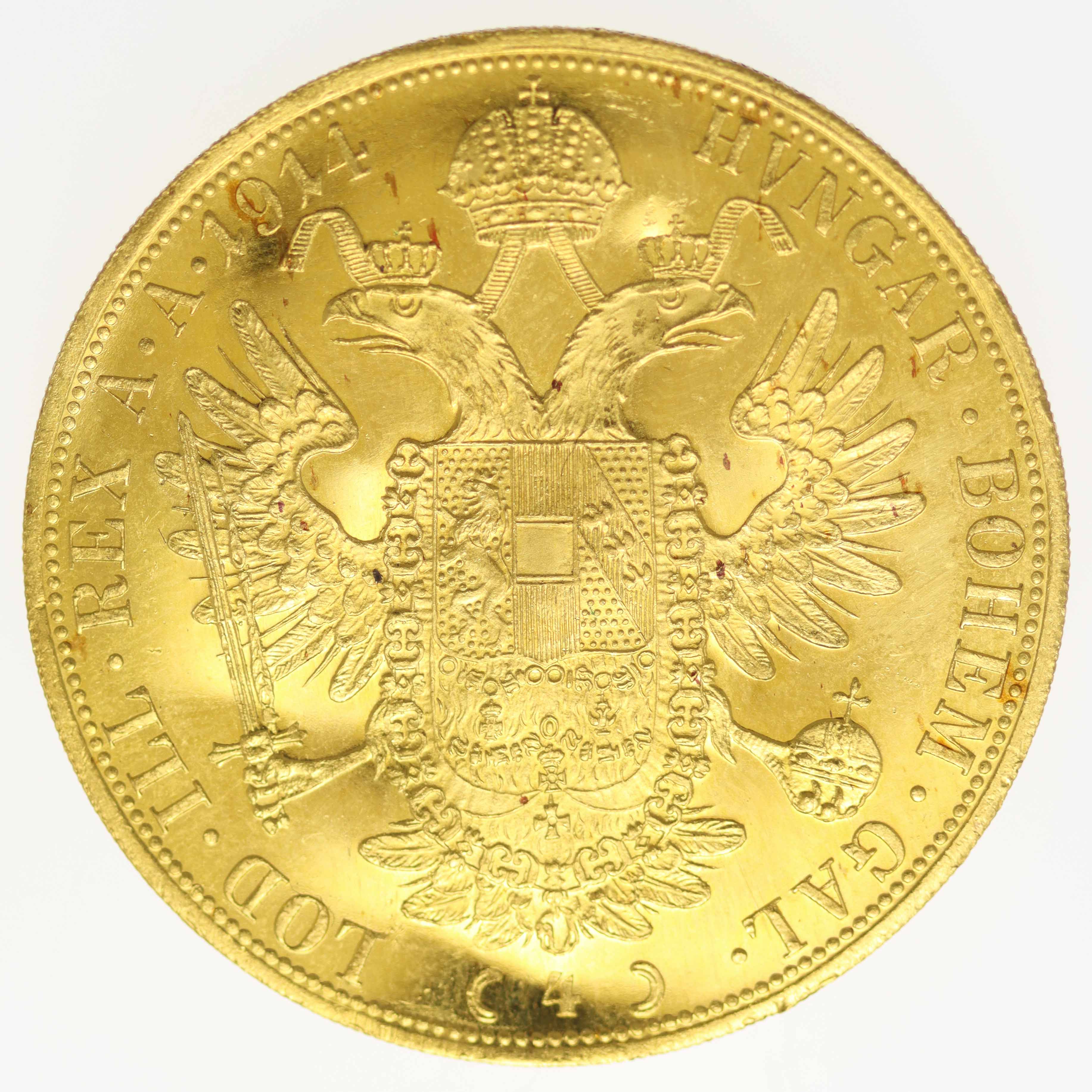 Österreich Kaiserreich Franz Joseph I. 4 Dukaten 1914