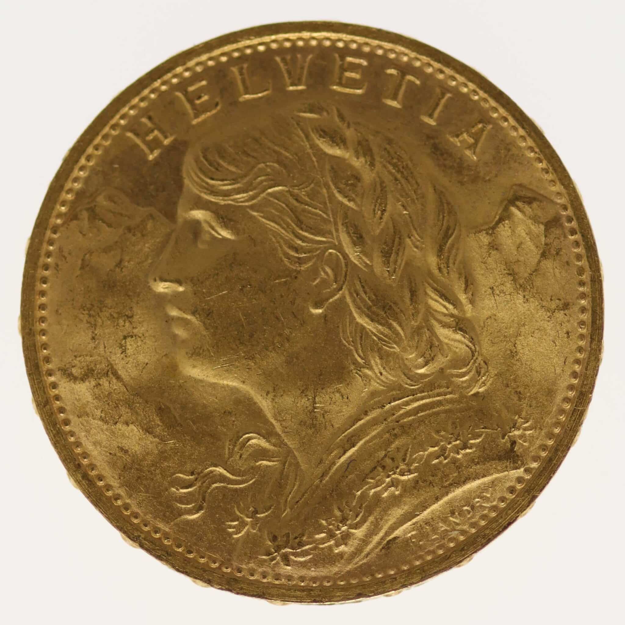 Schweiz 20 Franken 1926 B Vreneli