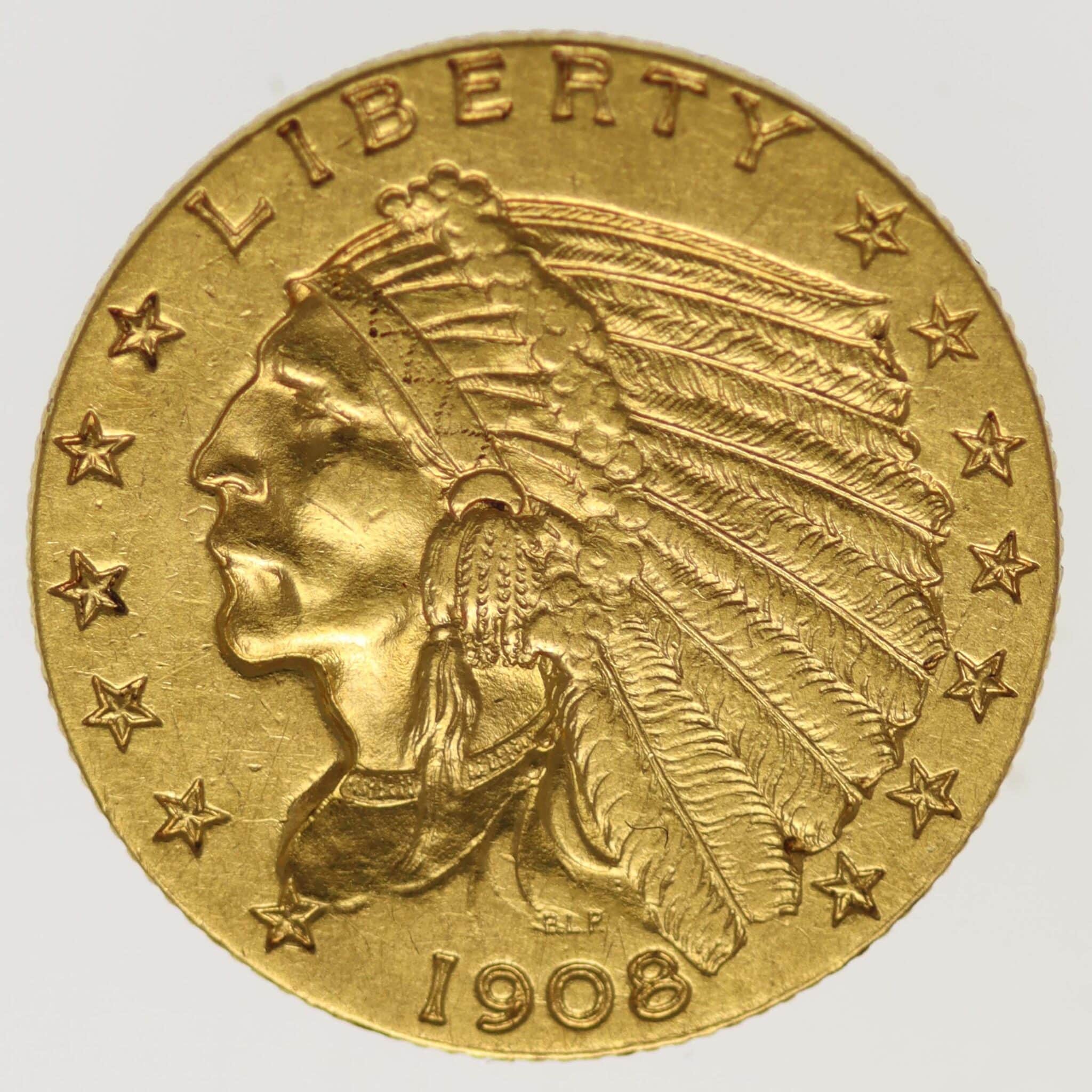 USA 2,5 Dollars 1908 Indianer