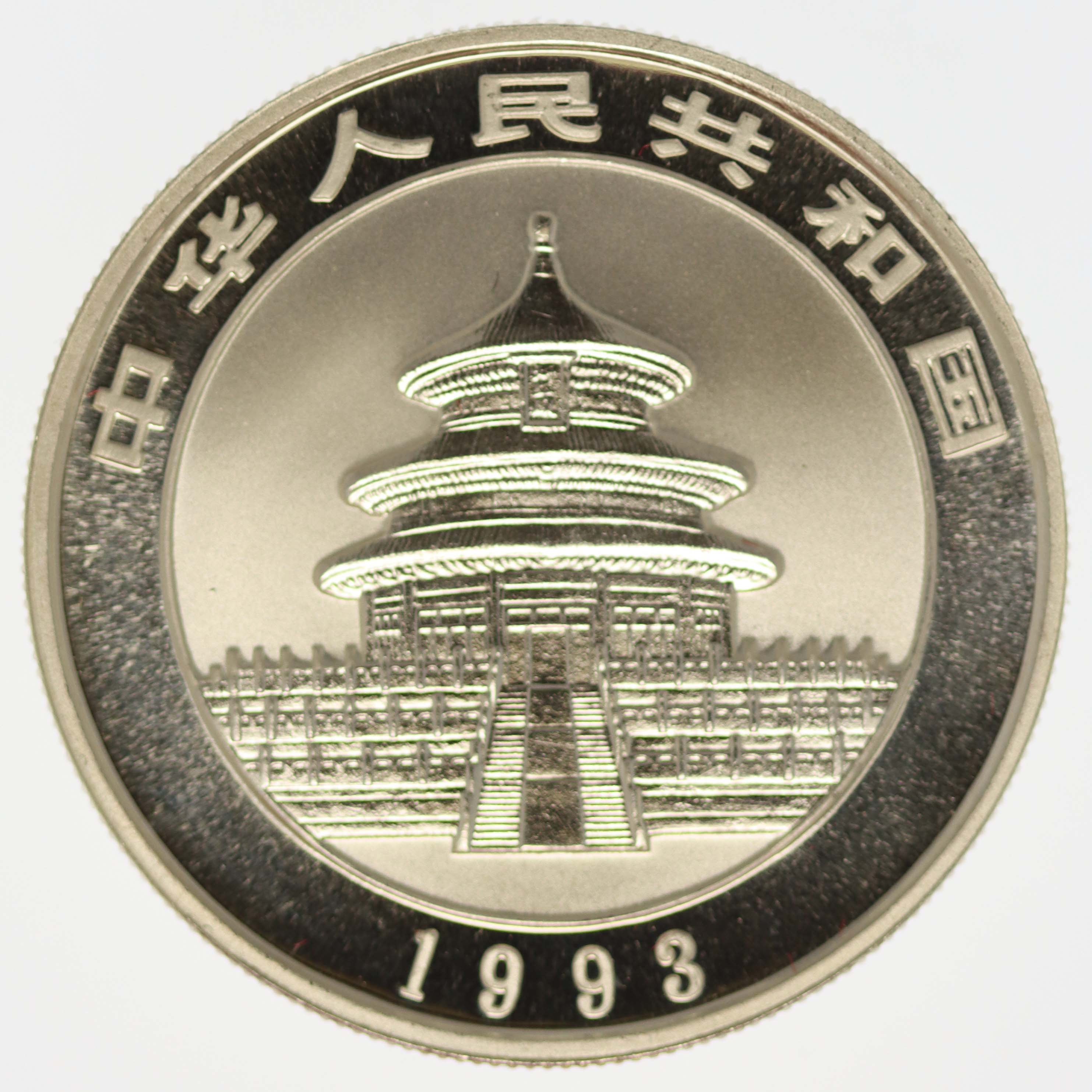 China Panda 5 Yuan 1993 1/2 Unze