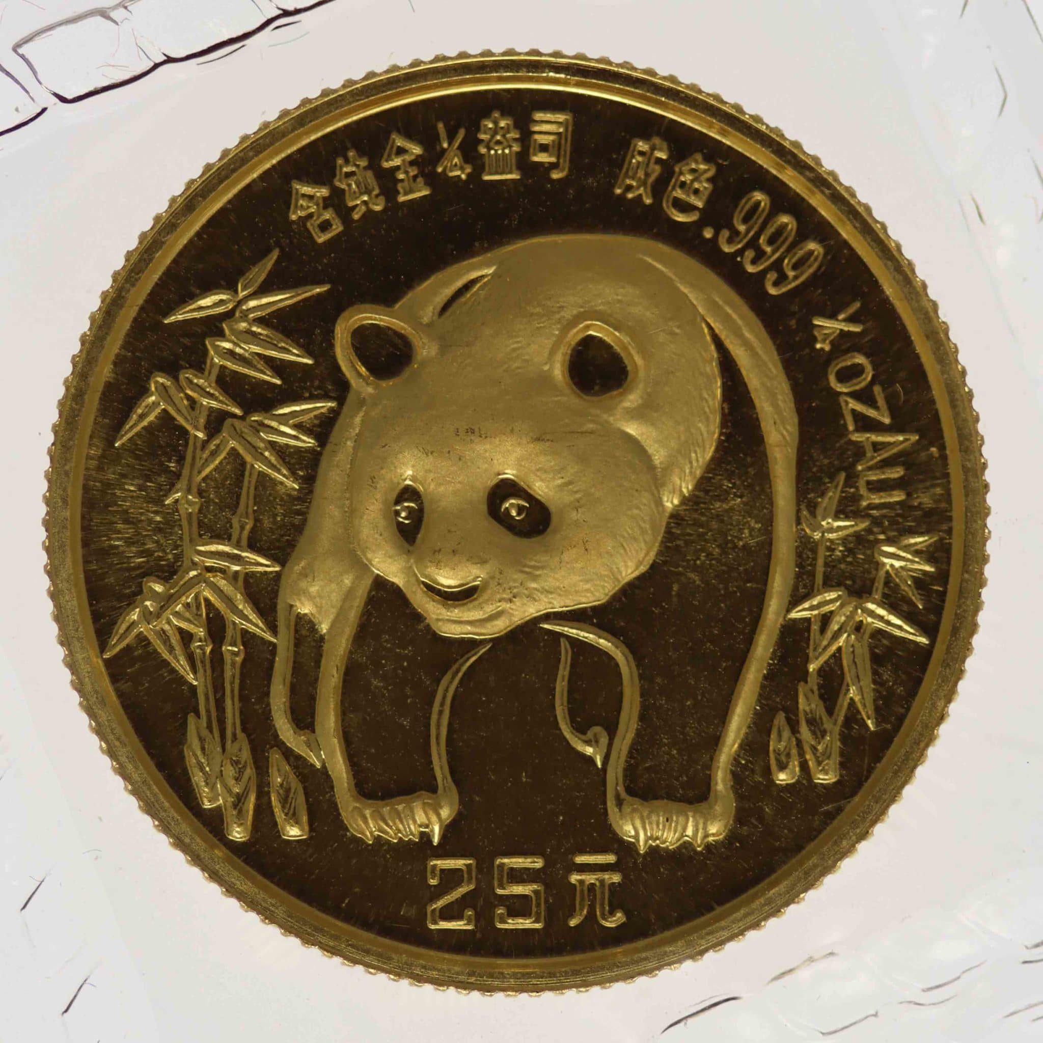China Panda 25 Yuan 1986 1/4 Unze