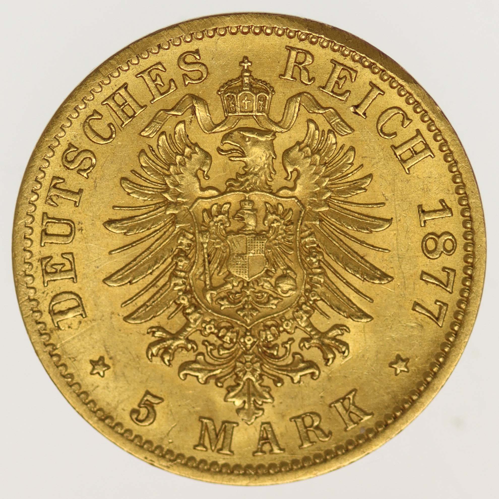 Preussen Wilhelm I. 5 Mark 1877 A