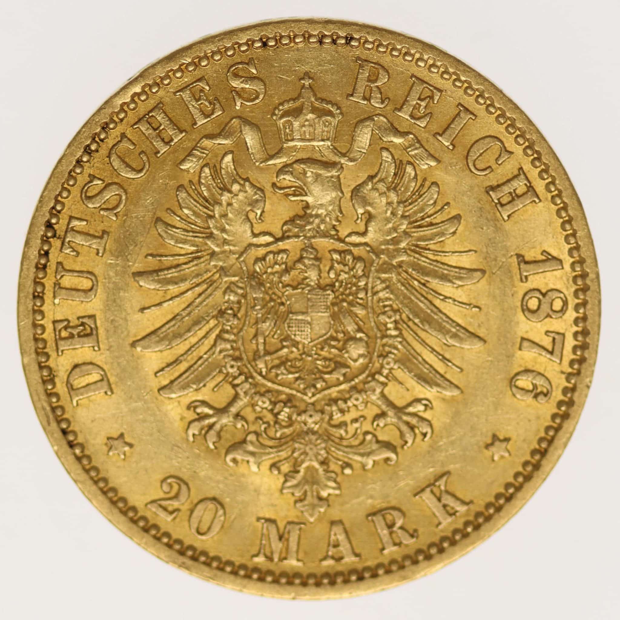 Preussen Wilhelm I. 20 Mark 1876 A