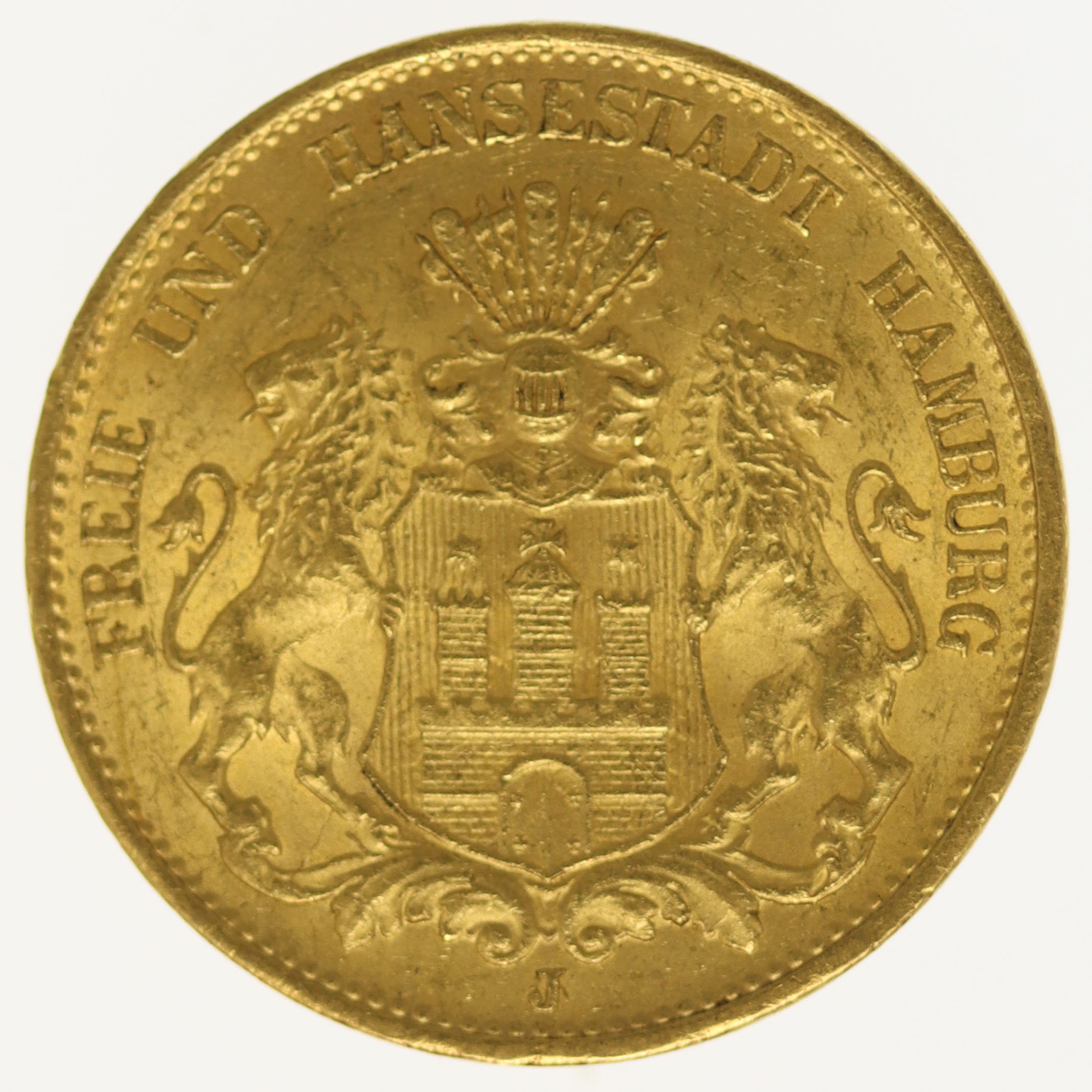 Hamburg Stadtwappen 20 Mark 1900