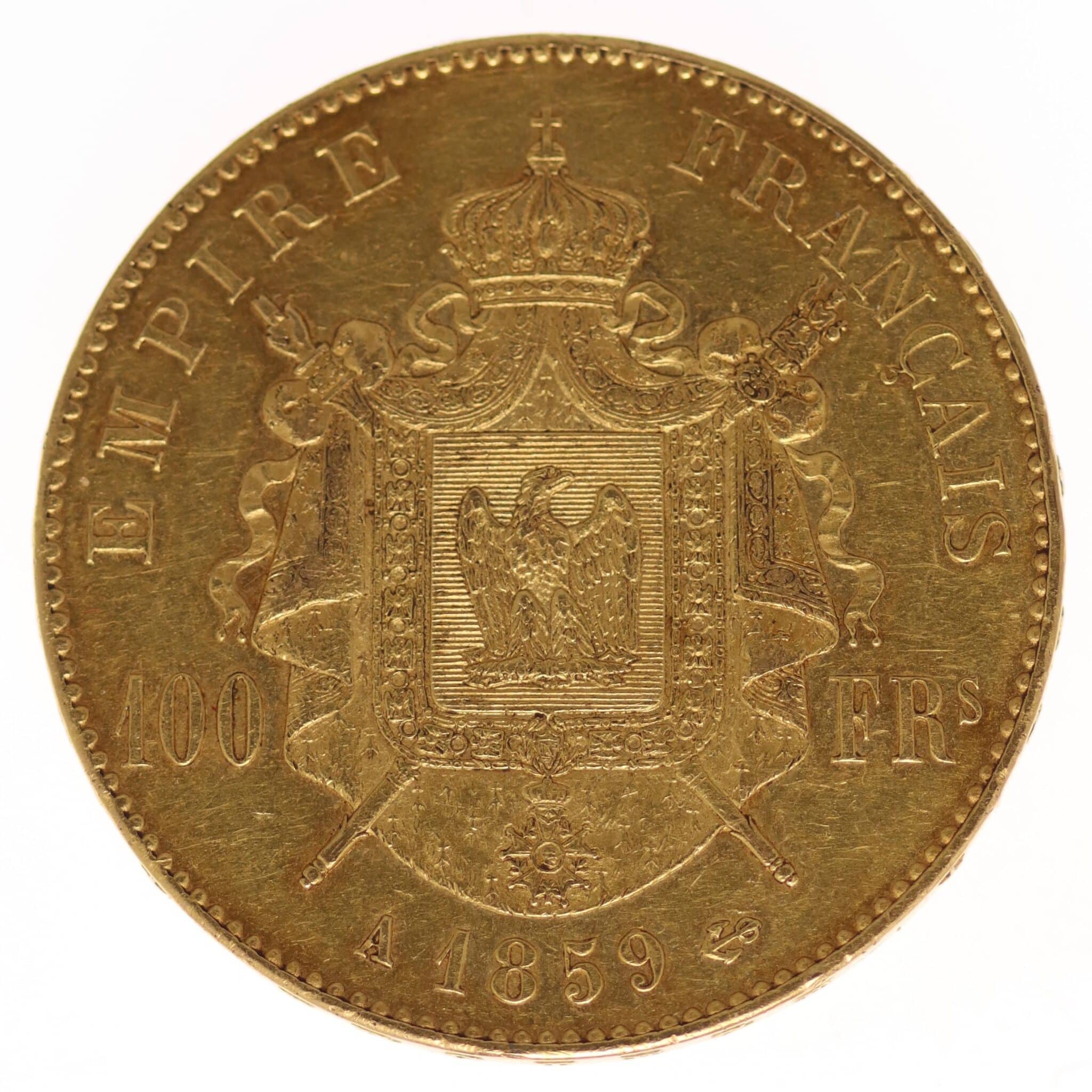Frankreich Napoleon III. 100 Francs 1859 A