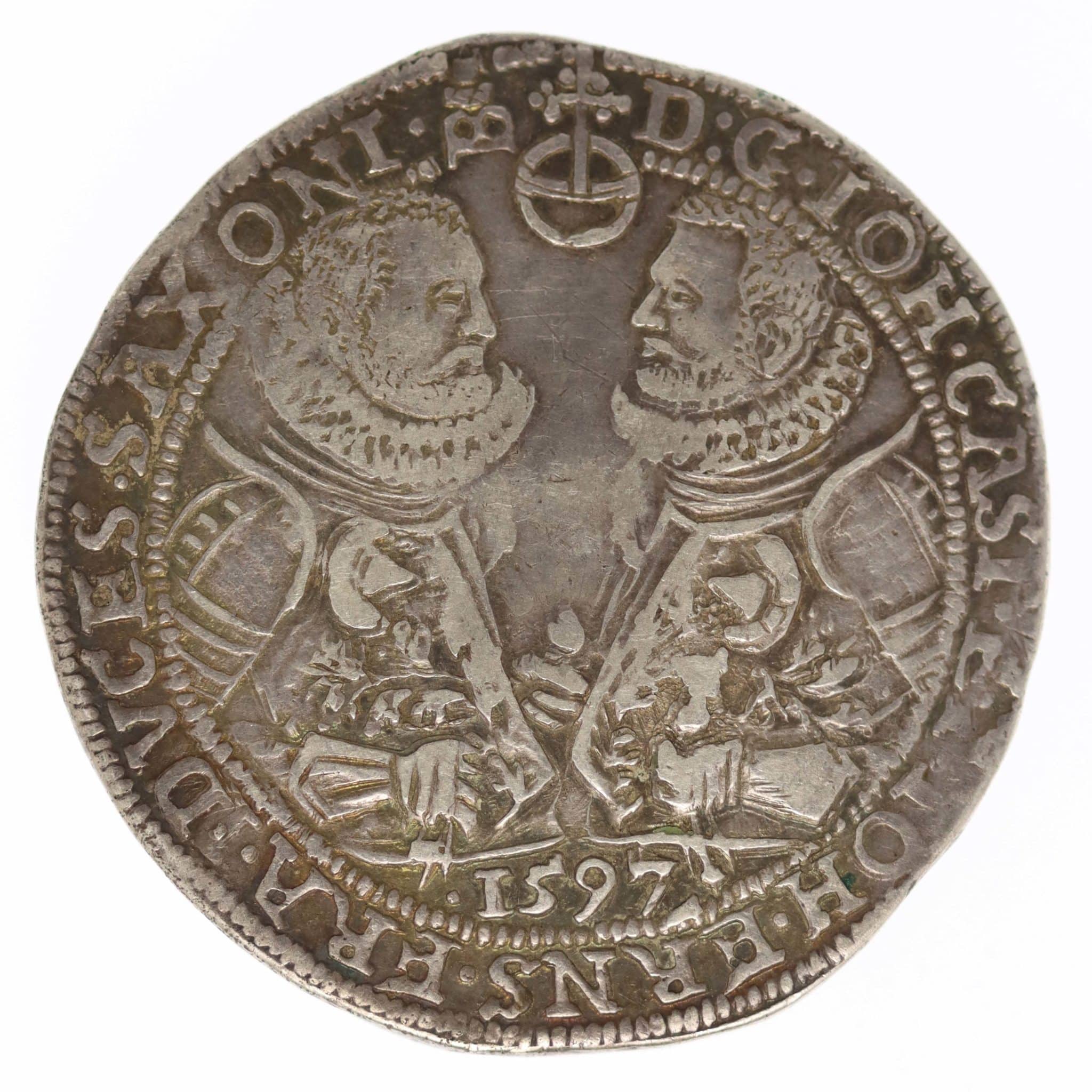 Sachsen Coburg Eisenach Johann Casimir und Johann Ernst Taler 1597