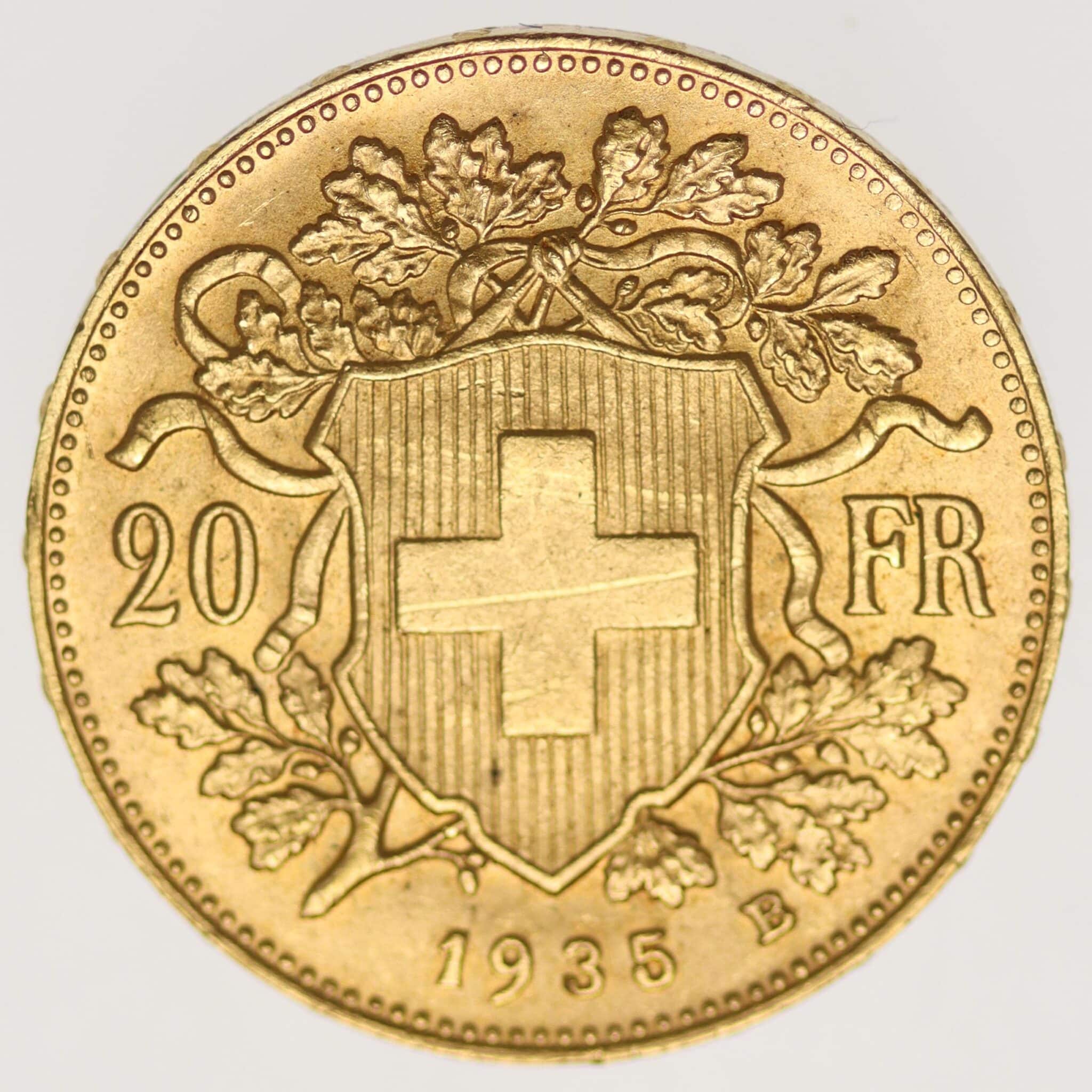 Schweiz 20 Franken 1935 B