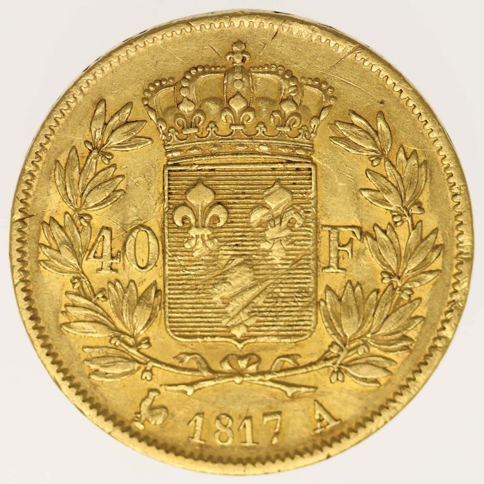 Frankreich Louis XVIII. 40 Francs 1817 A