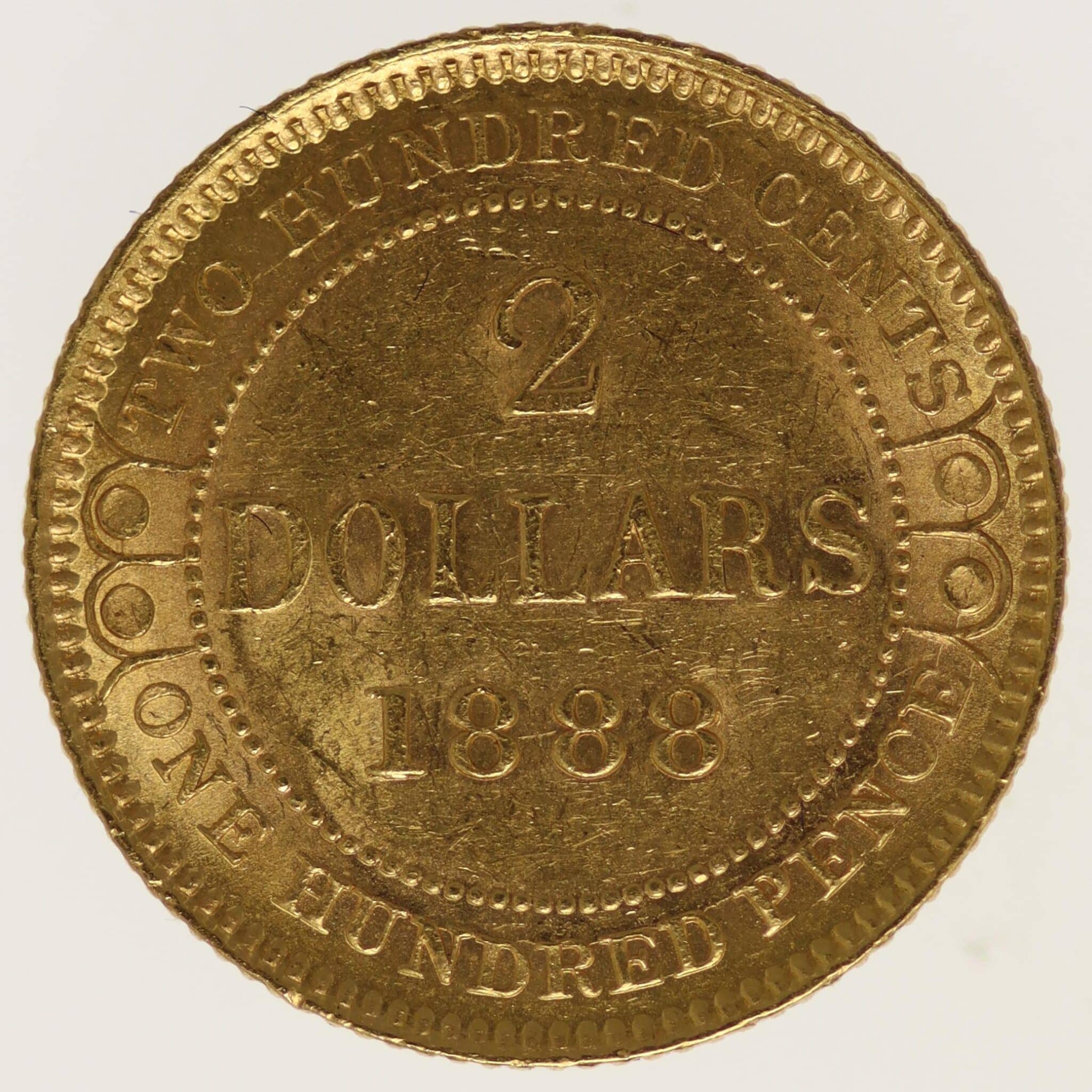 Kanada Neufundland Victoria 2 Dollars 1888
