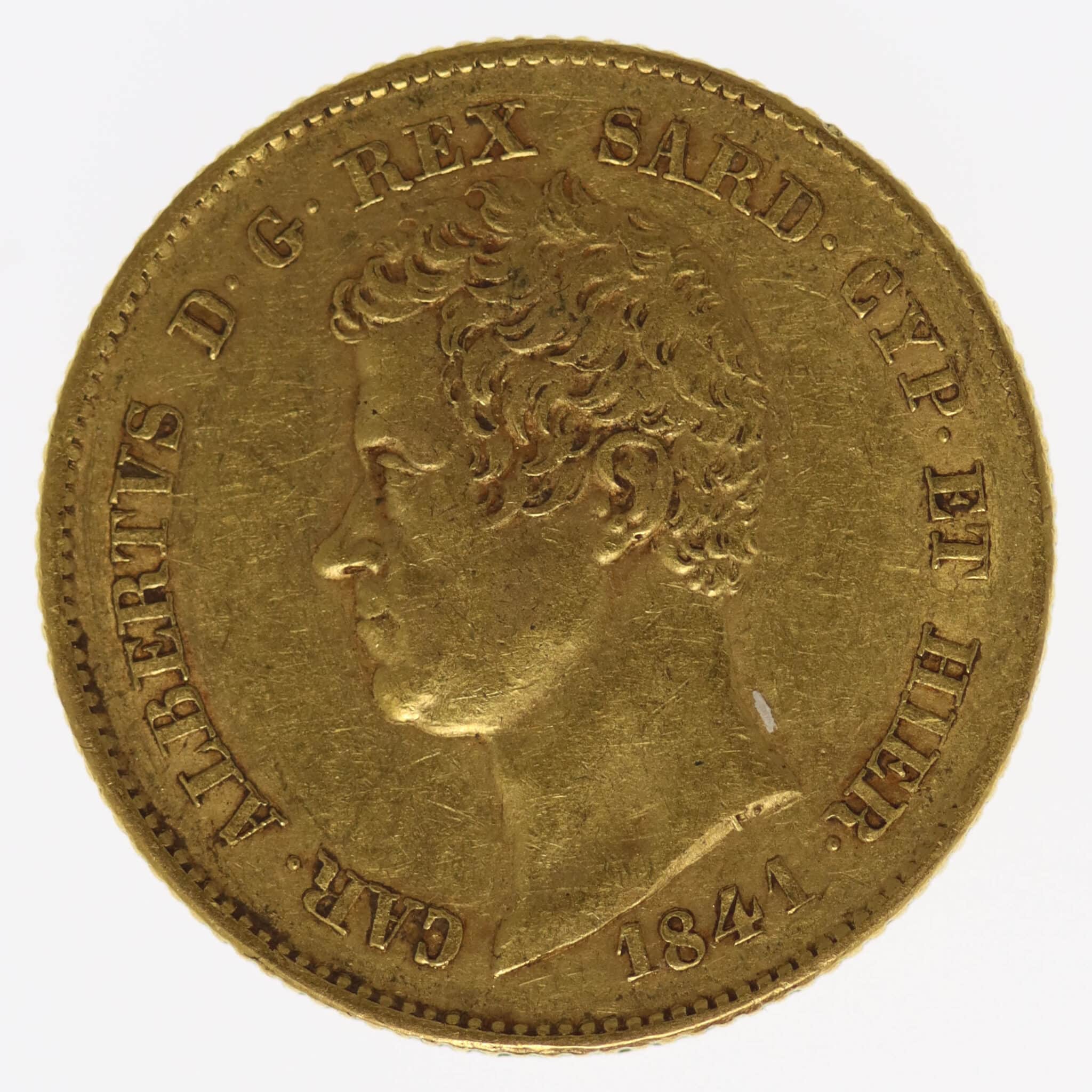 Italien Sardinien Karl Albert 20 Lire 1841