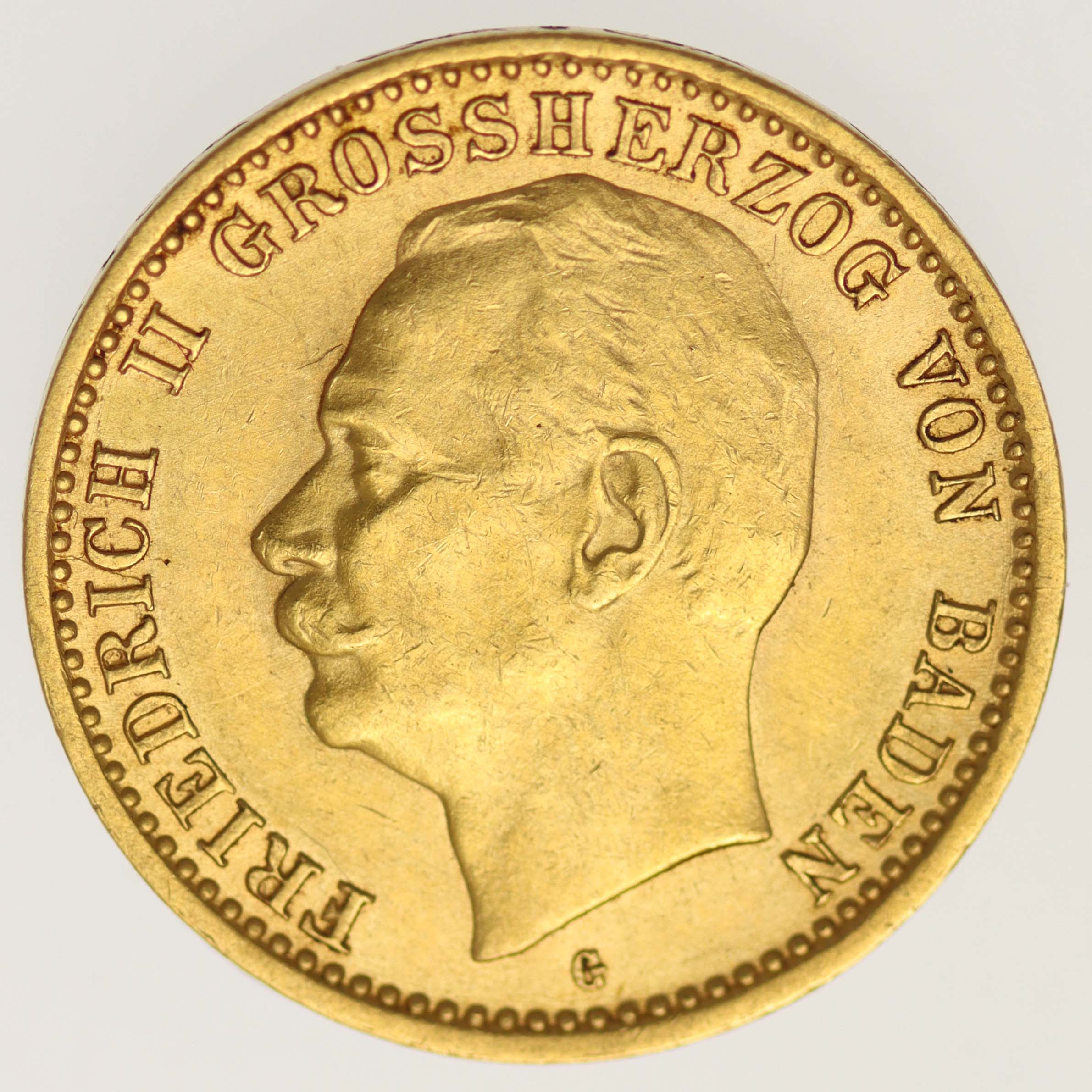 Baden Friedrich II. 10 Mark 1909 G