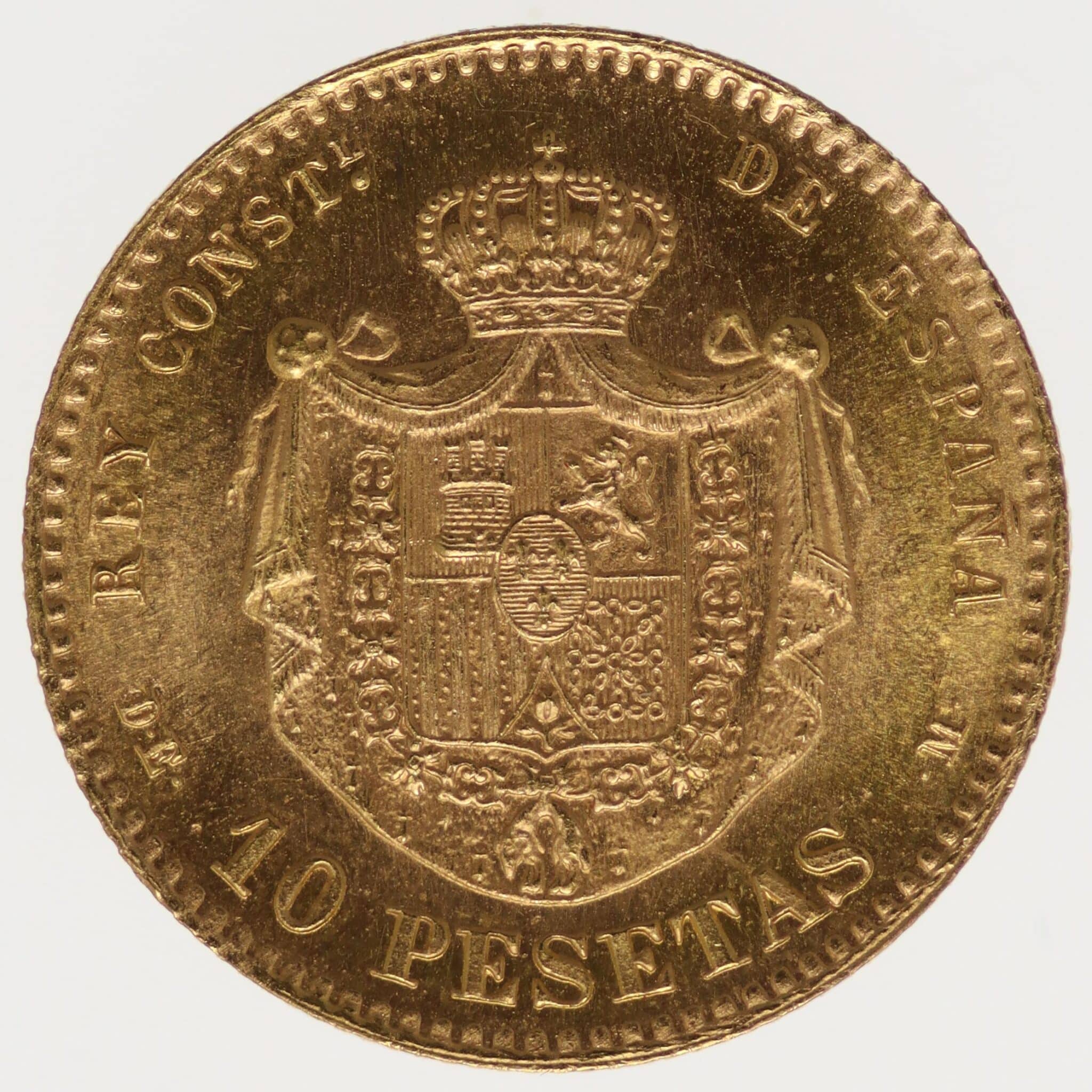 Spanien Alfonso XII. 10 Pesetas 1878 / 19-62 NP