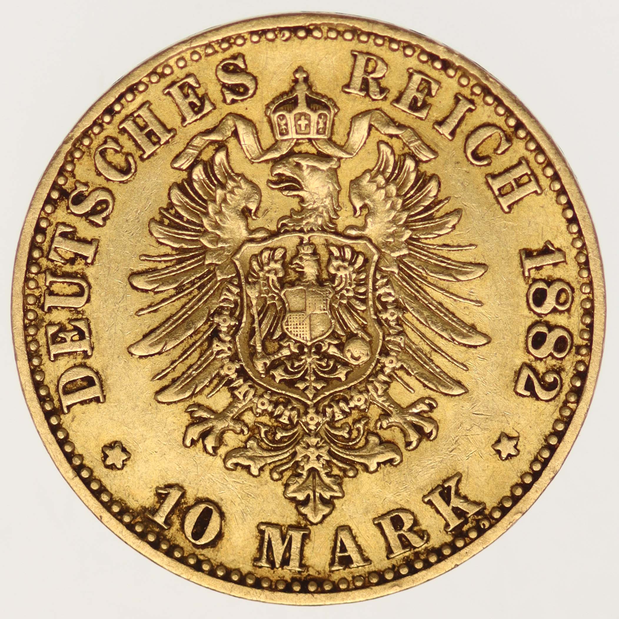 Reuss Heinrich XIV. 10 Mark 1882 A