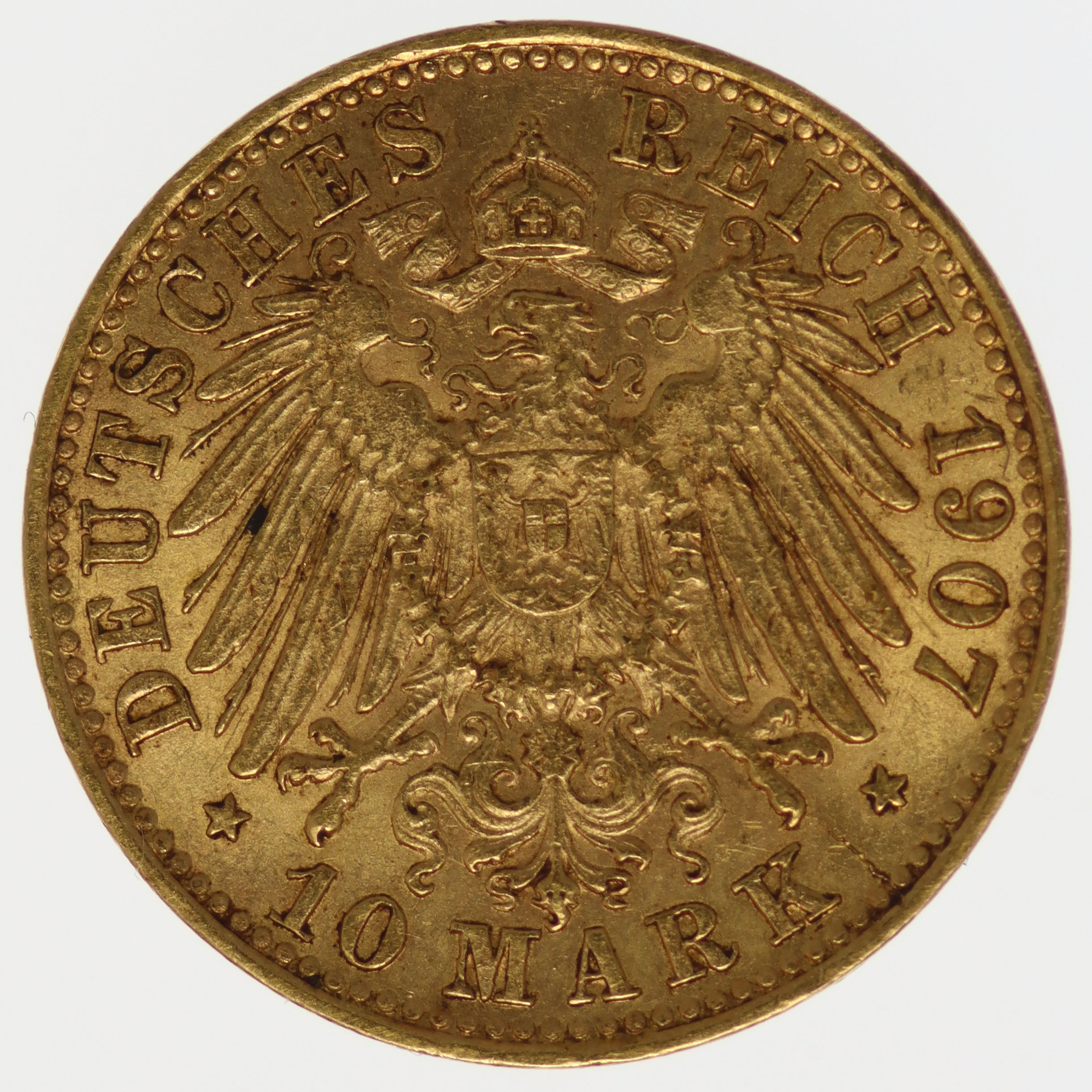Bremen Stadtwappen 10 Mark 1907 J