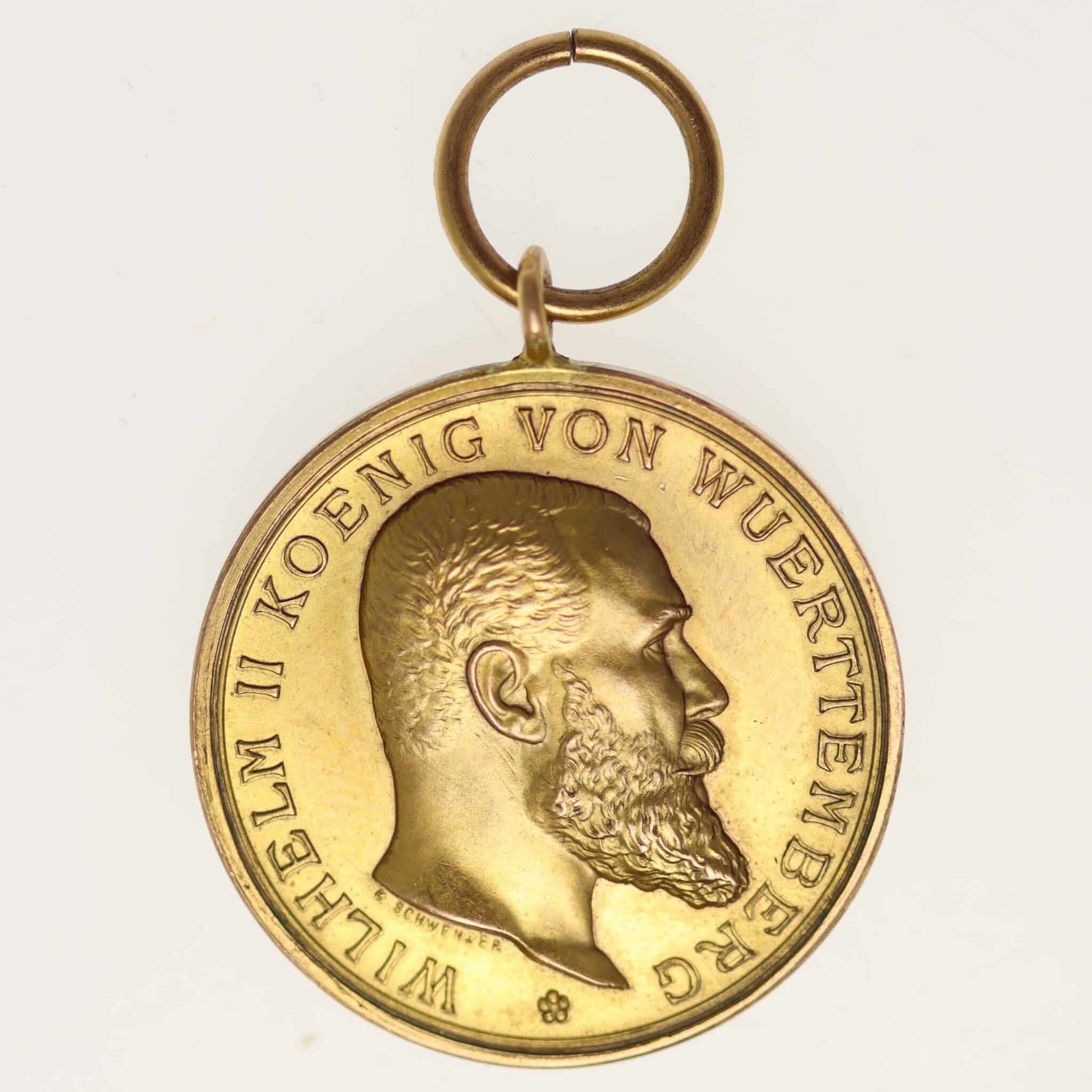 Württemberg Wilhelm II. Goldmedaille o.J.