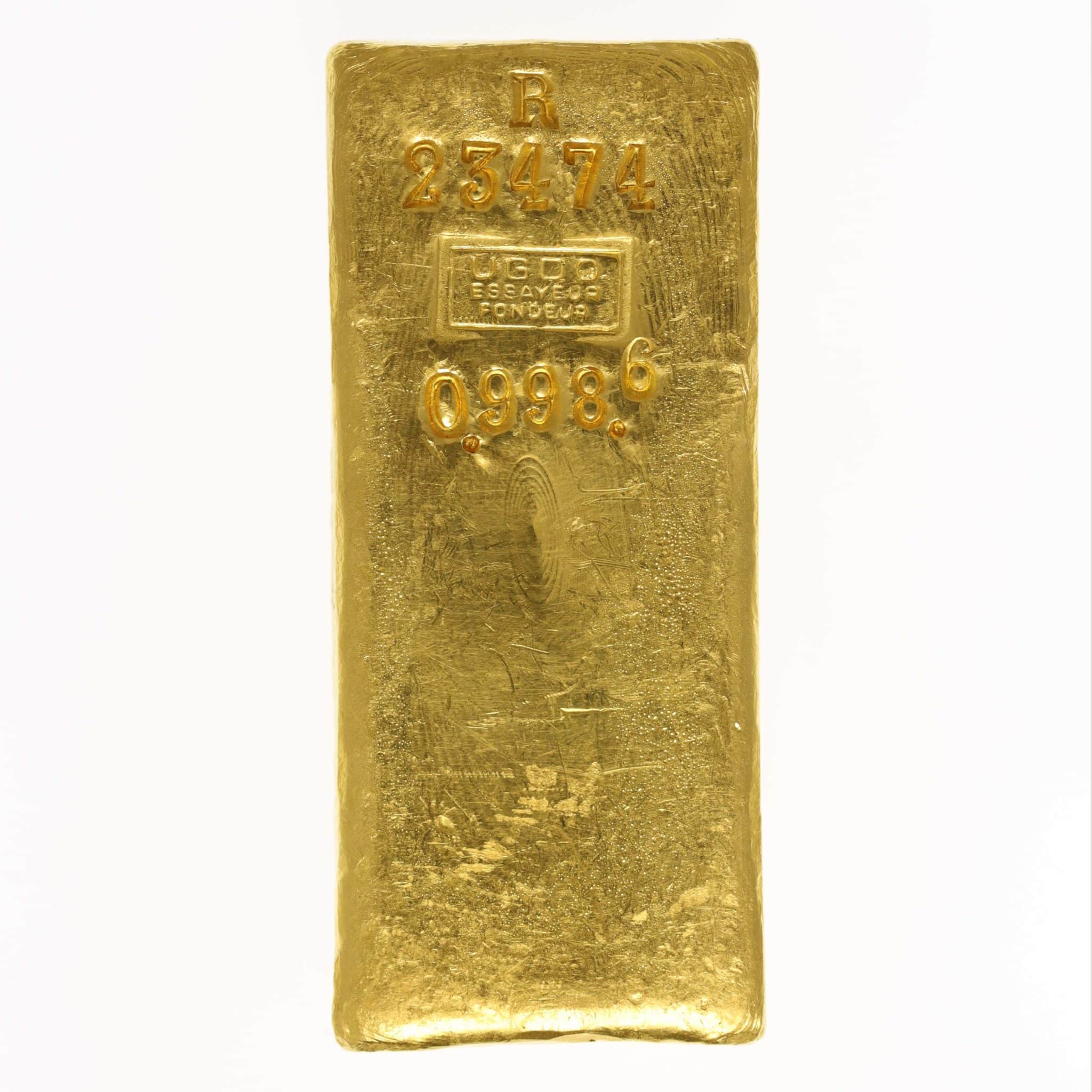 Goldbarren 1000 Gramm UGDO Usine Genevoise de Dégrossissage d'Or