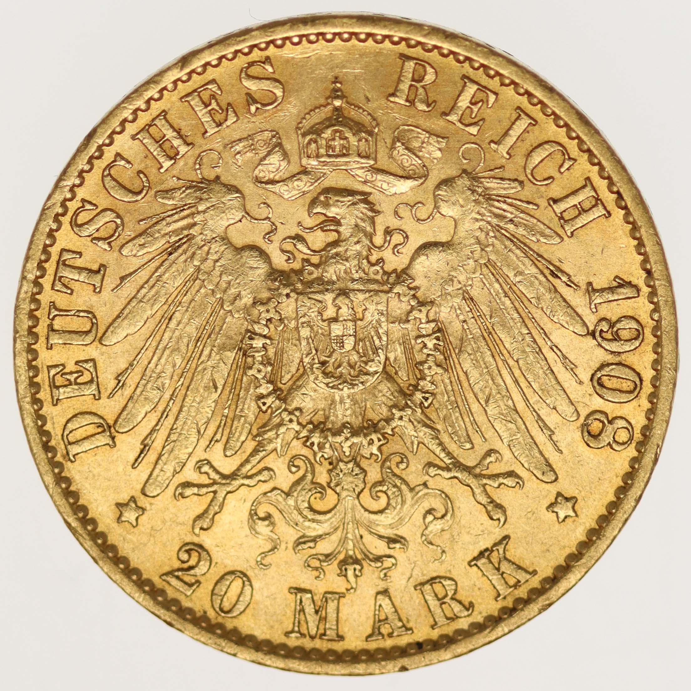Hessen Ernst Ludwig 20 Mark 1908 A