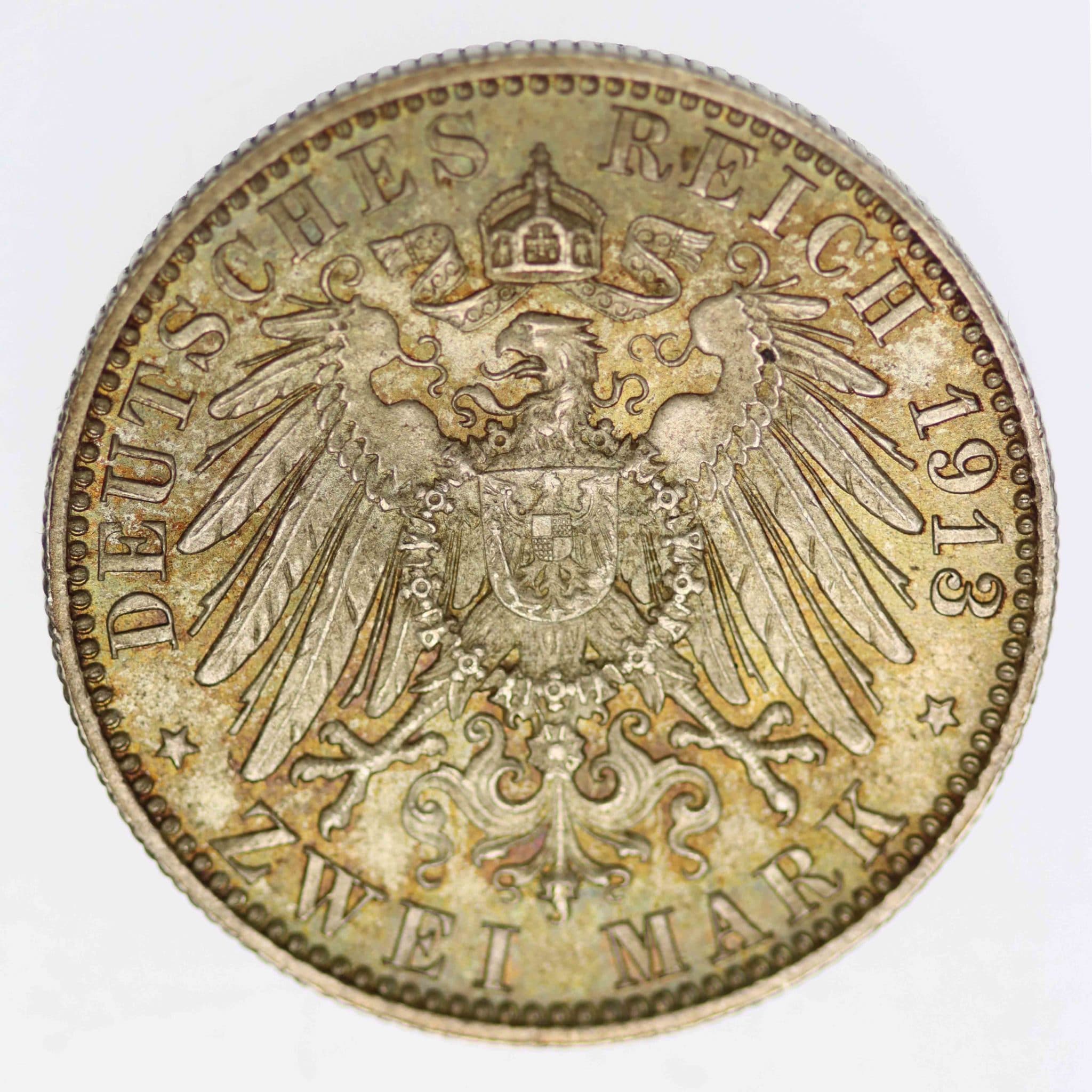 Sachsen Meiningen Georg II. 2 Mark 1913
