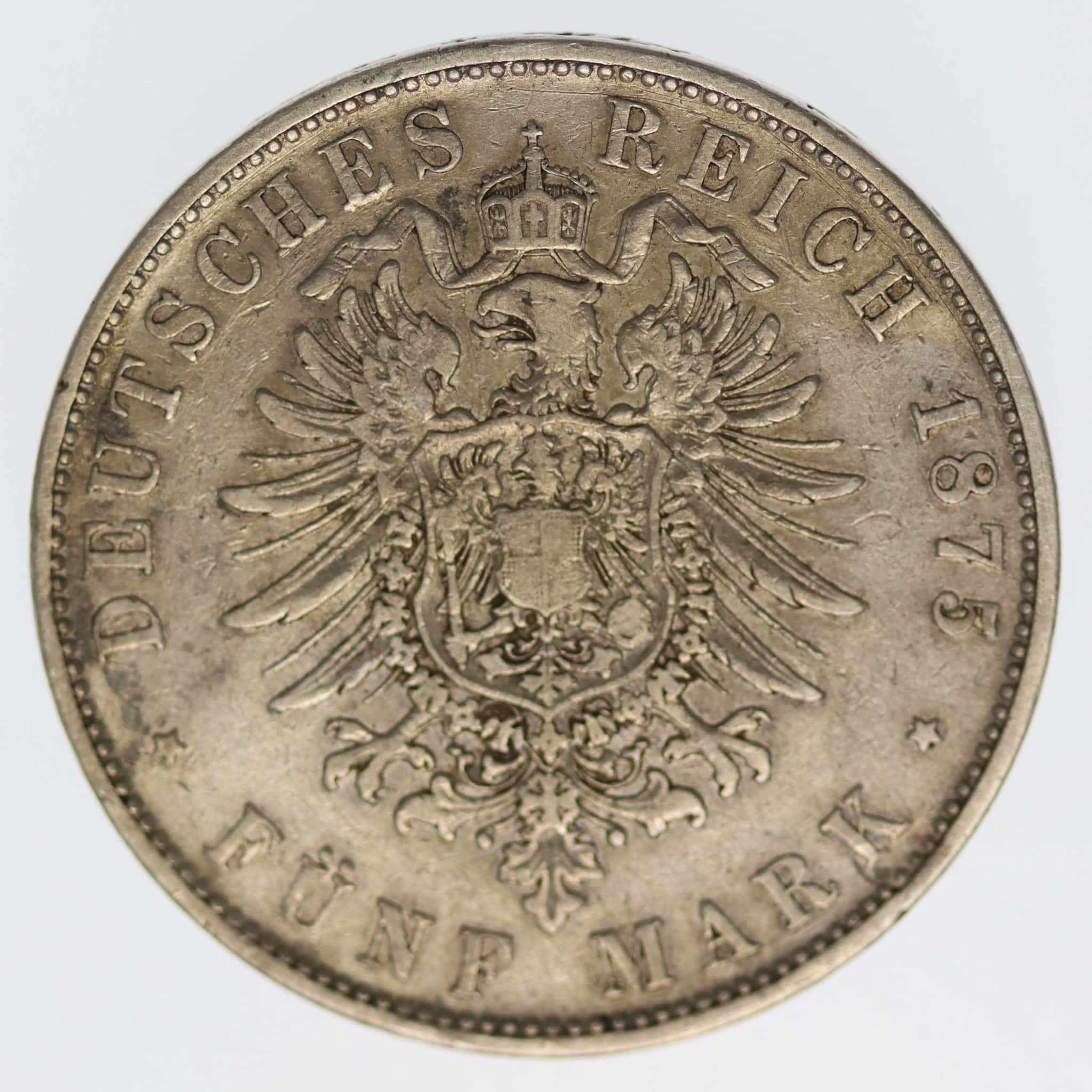 Bayern Ludwig II. 5 Mark 1875 D
