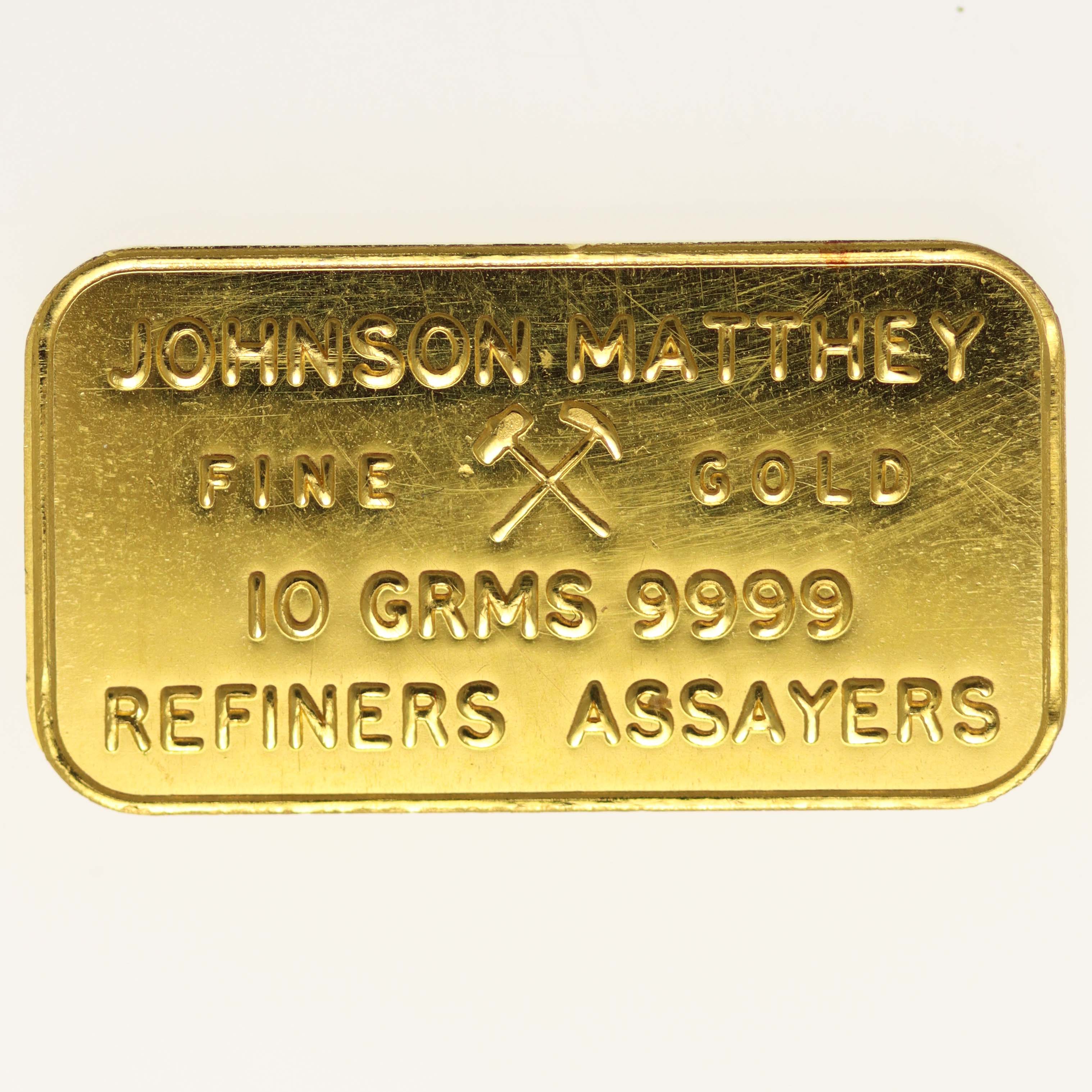 Goldbarren 10 Gramm Johnson Matthey London