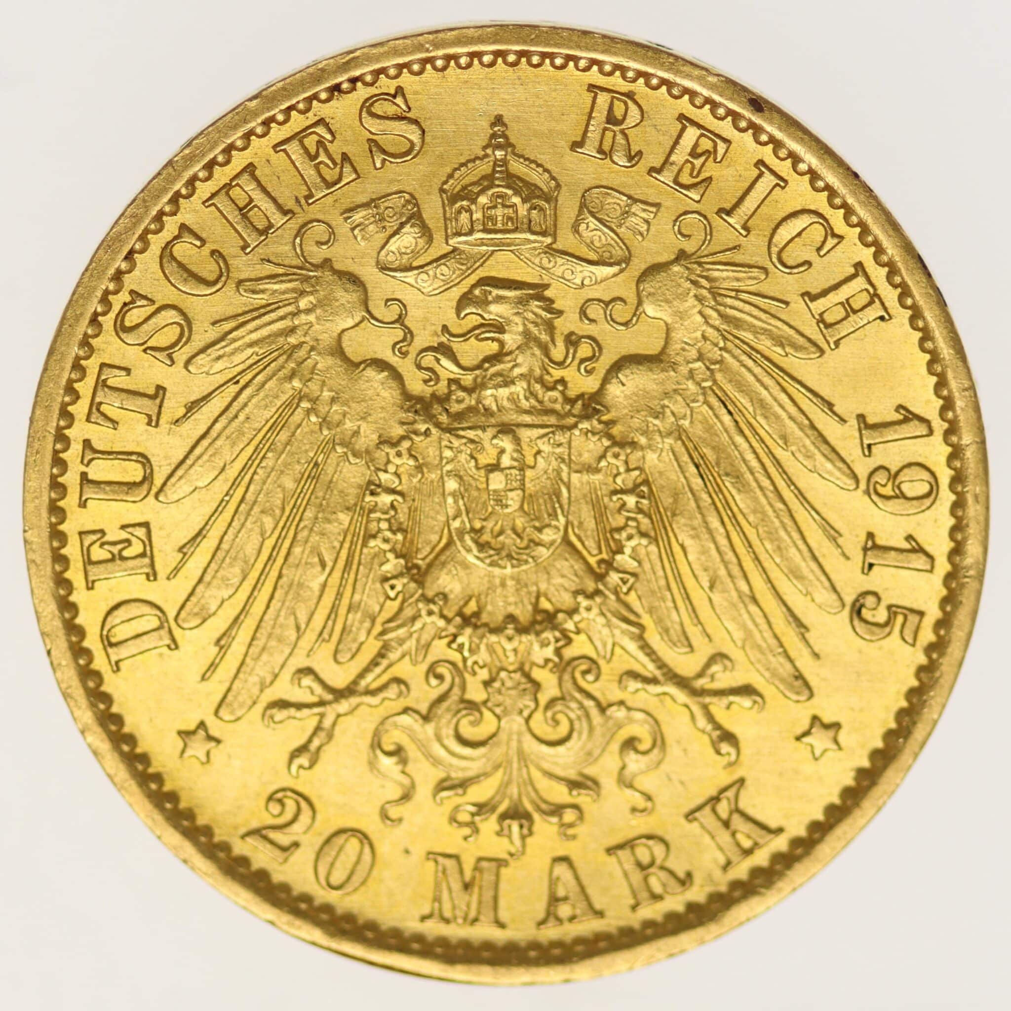 Preussen Wilhelm II. 20 Mark 1915 A