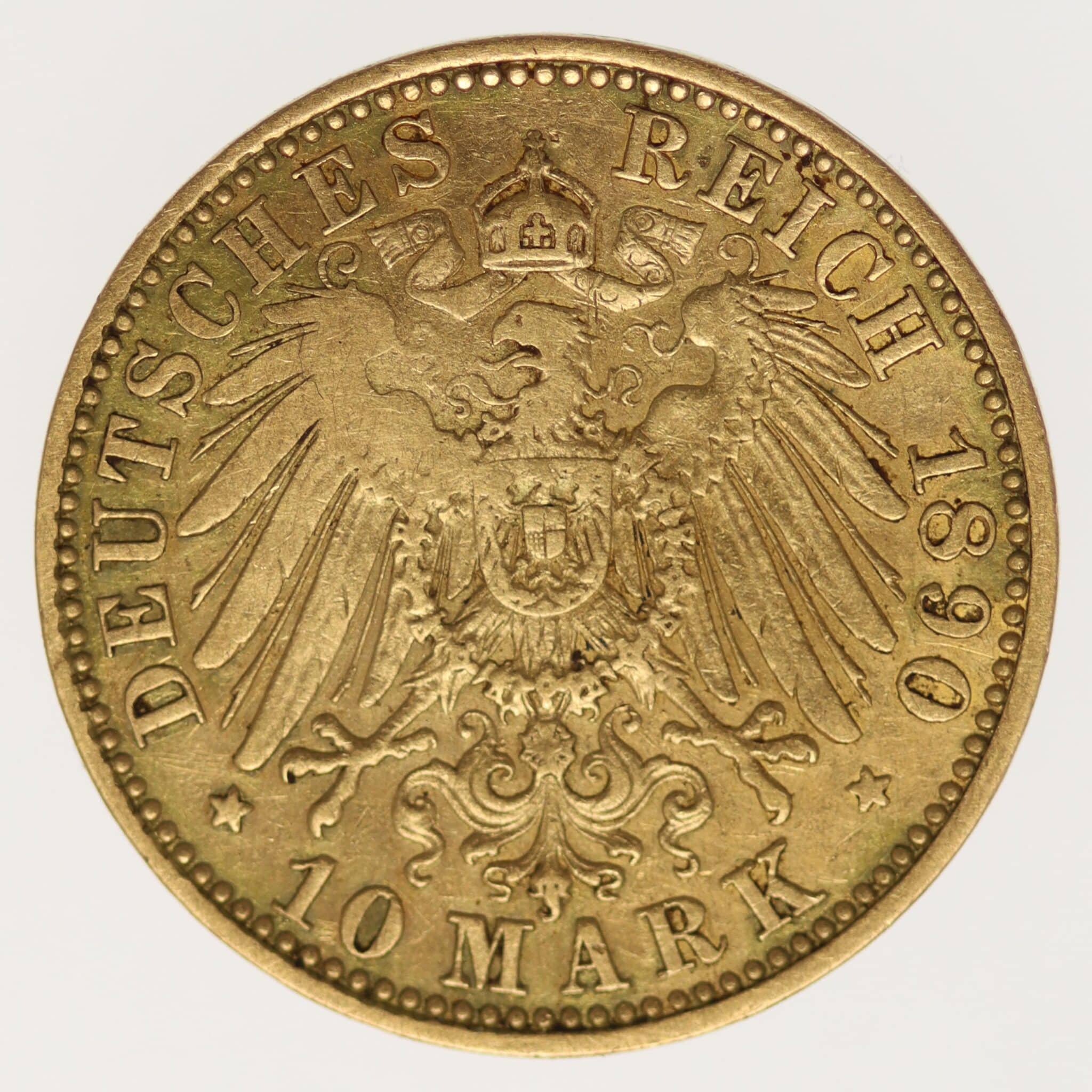 Hessen Ludwig IV. 10 Mark 1890