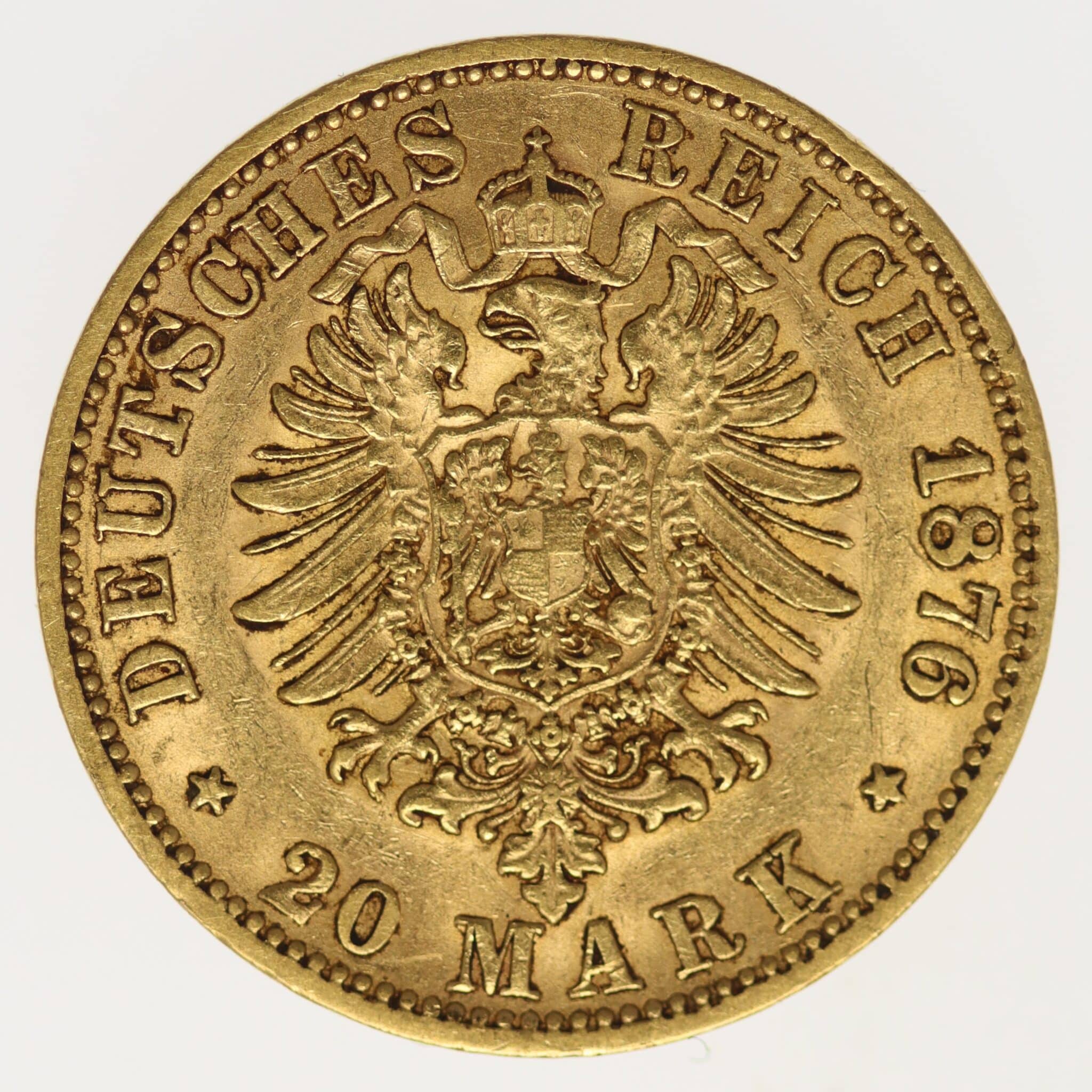 Sachsen Albert 20 Mark 1876