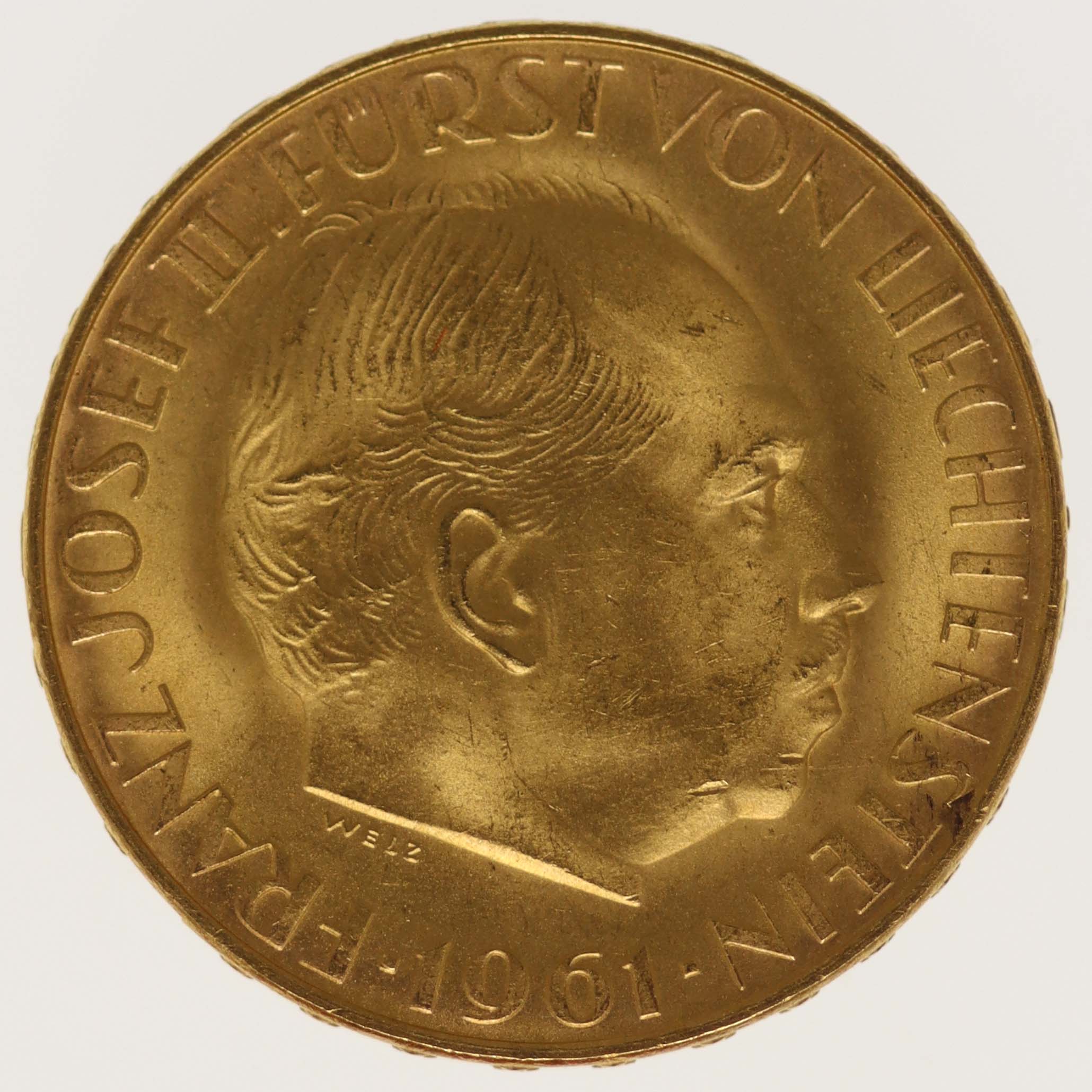 Liechtenstein Franz Joseph II. 25 Franken 1961