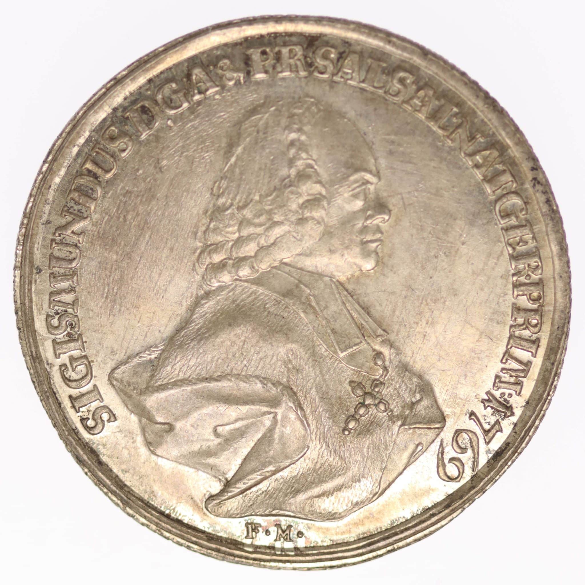 Österreich Salzburg Sigismund III. Schaumünze zu 1/2 Taler 1769