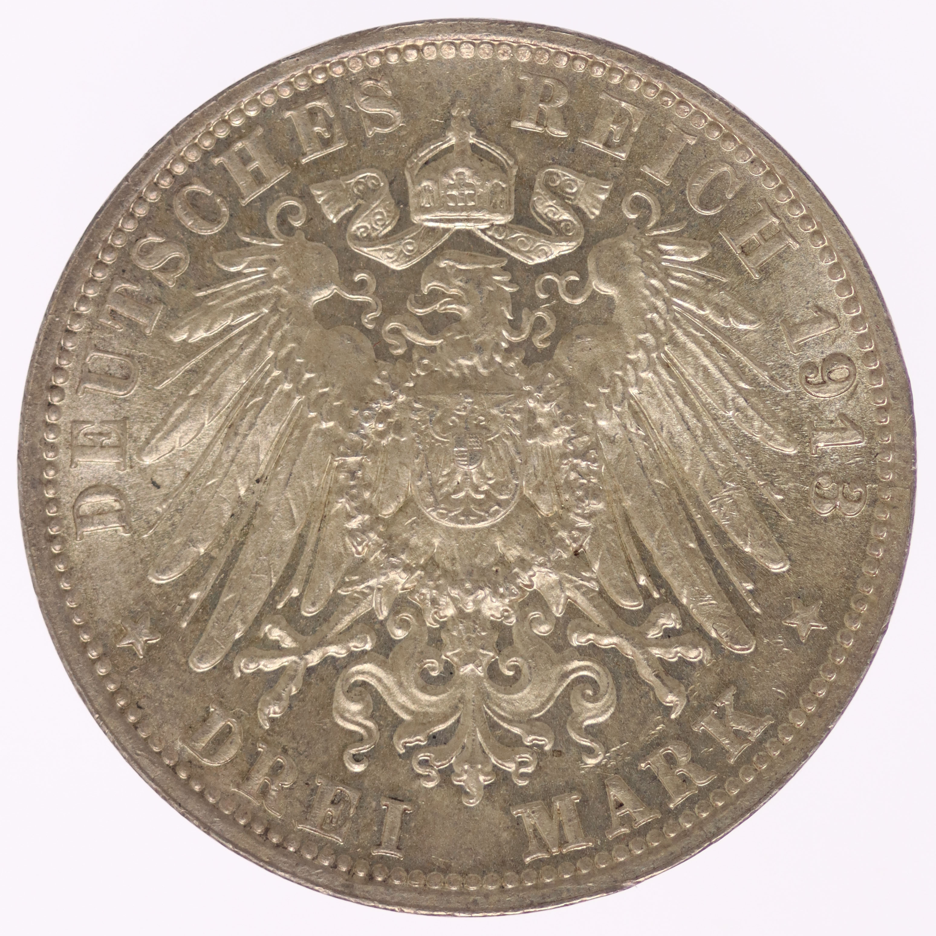 Sachsen Friedrich August 3 Mark 1913 E